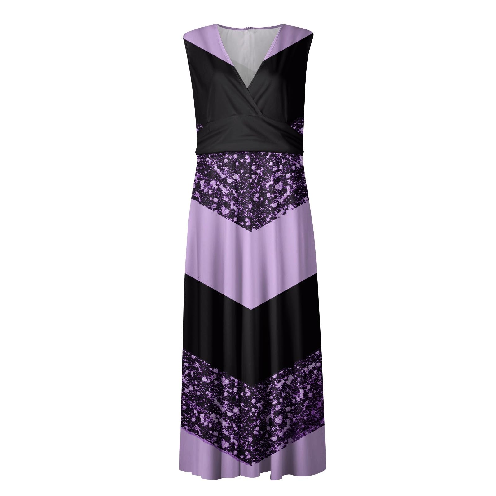 2024 Women's Floral Print Sleeveless Wrap V-Neck Maxi Dress - Elegant Flowy Long Sundress for Summer, Beach, Wedding & Special Occasions