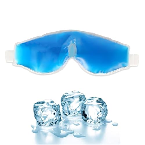 Kuber Industries Cooling Gel Eye Mask for Dark Circles & Pain Relief - Reusable Blue Eye Cooling Gel Pad for Sleep, Travel & Relaxation