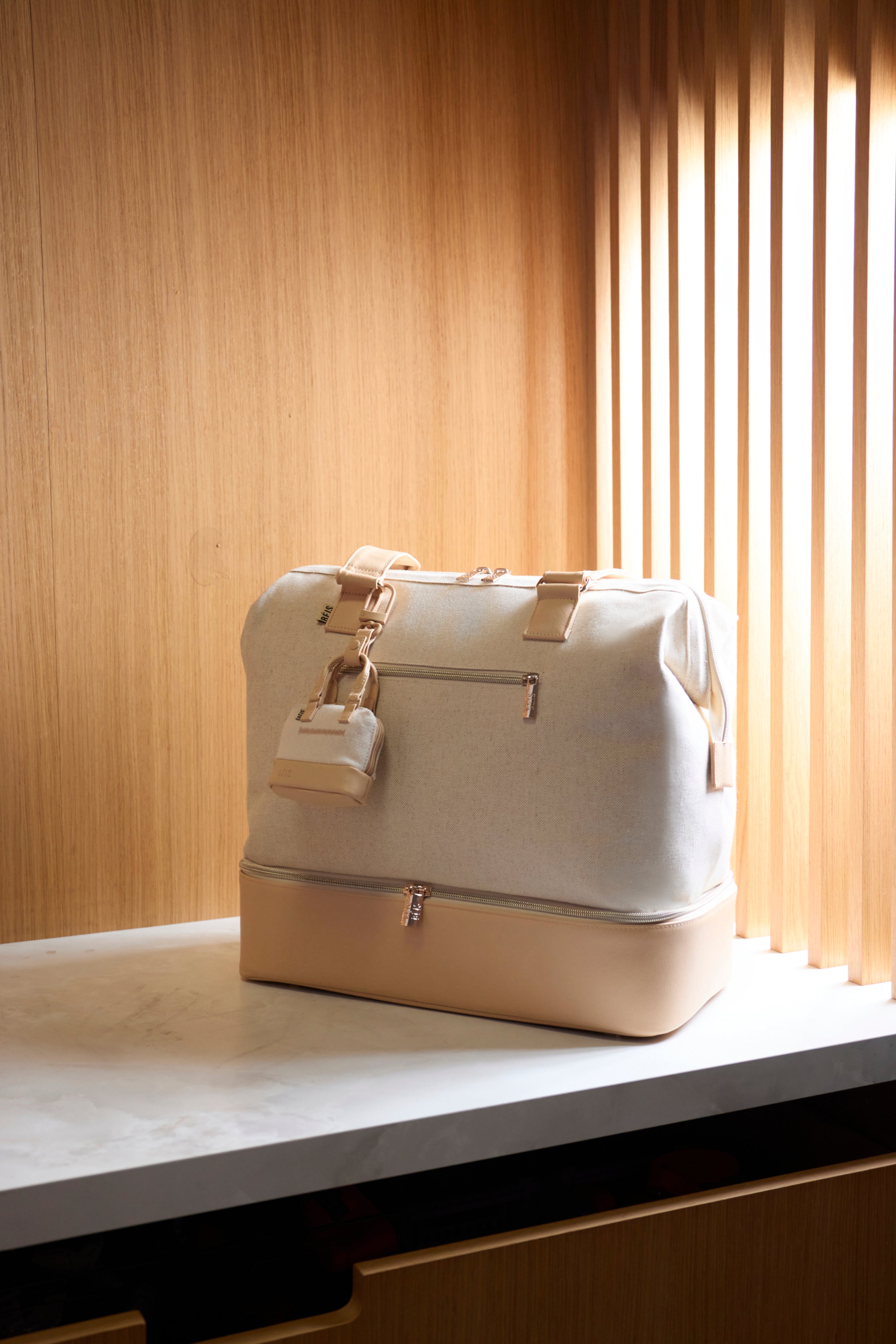 Micro Weekender Charm in Beige - Stylish Mini Crossbody Bag for Women | Perfect for Travel, Shopping & Everyday Use
