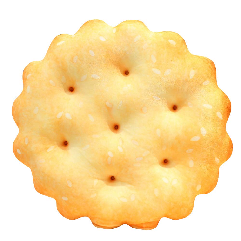 Yabeina Kail Soda Crackers Shaped Novelty Throw Pillows - 3D Digital Print Soft Simulation Funny Food Plush Cushion for Couch, Chair, Floor & Sofa - Perfect for Home Decor, Movie Nights and Playful Gift Giving