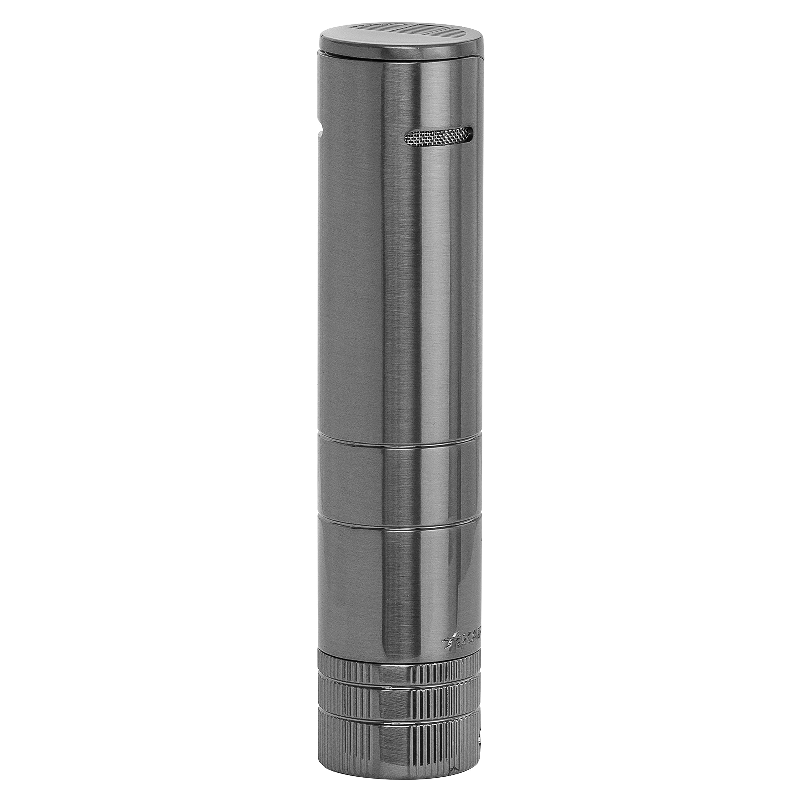 XIKAR Turrim Dual Jet Flame Cigar Lighter - Premium Table Top Design with Adjustable Fuel Wheel in Gunmetal Finish | Perfect for Cigar Lounges, Home Bars & Outdoor Smoking Sessions