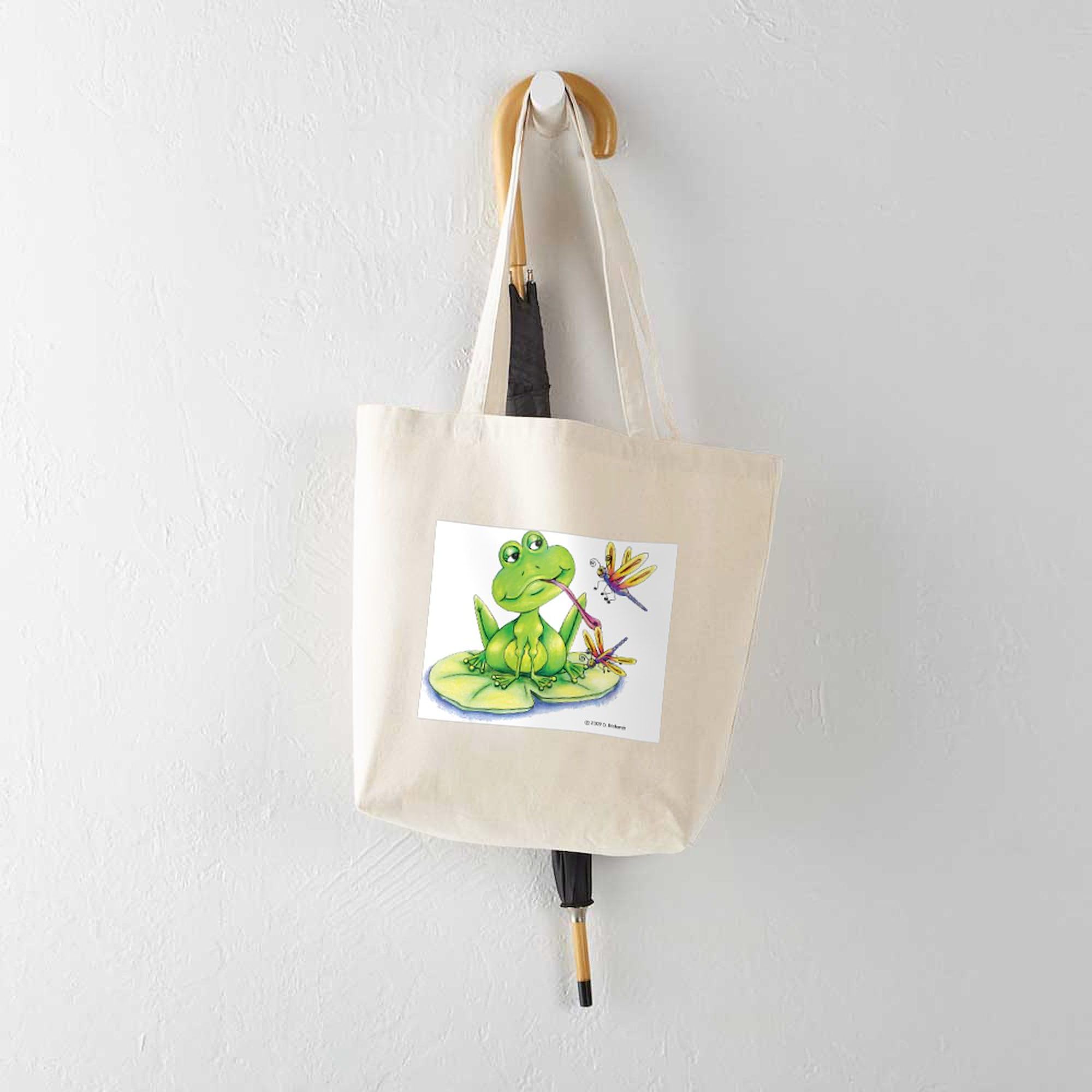 Logan The Frog Canvas Tote Bag - Eco-Friendly Reusable Shopping Bag for Groceries, Beach & Daily Use | Natural Cotton Tote by CafePress