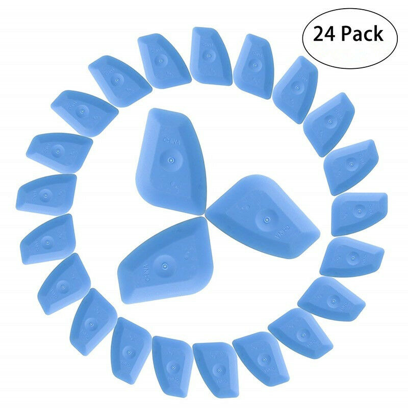 12 Pack Multipurpose Plastic Razor Scrapers - Heavy Duty Cleaning Tools for Kitchen, Bathroom, Glass, Stove, Car Windows - Remove Stickers, Labels, Paint & More