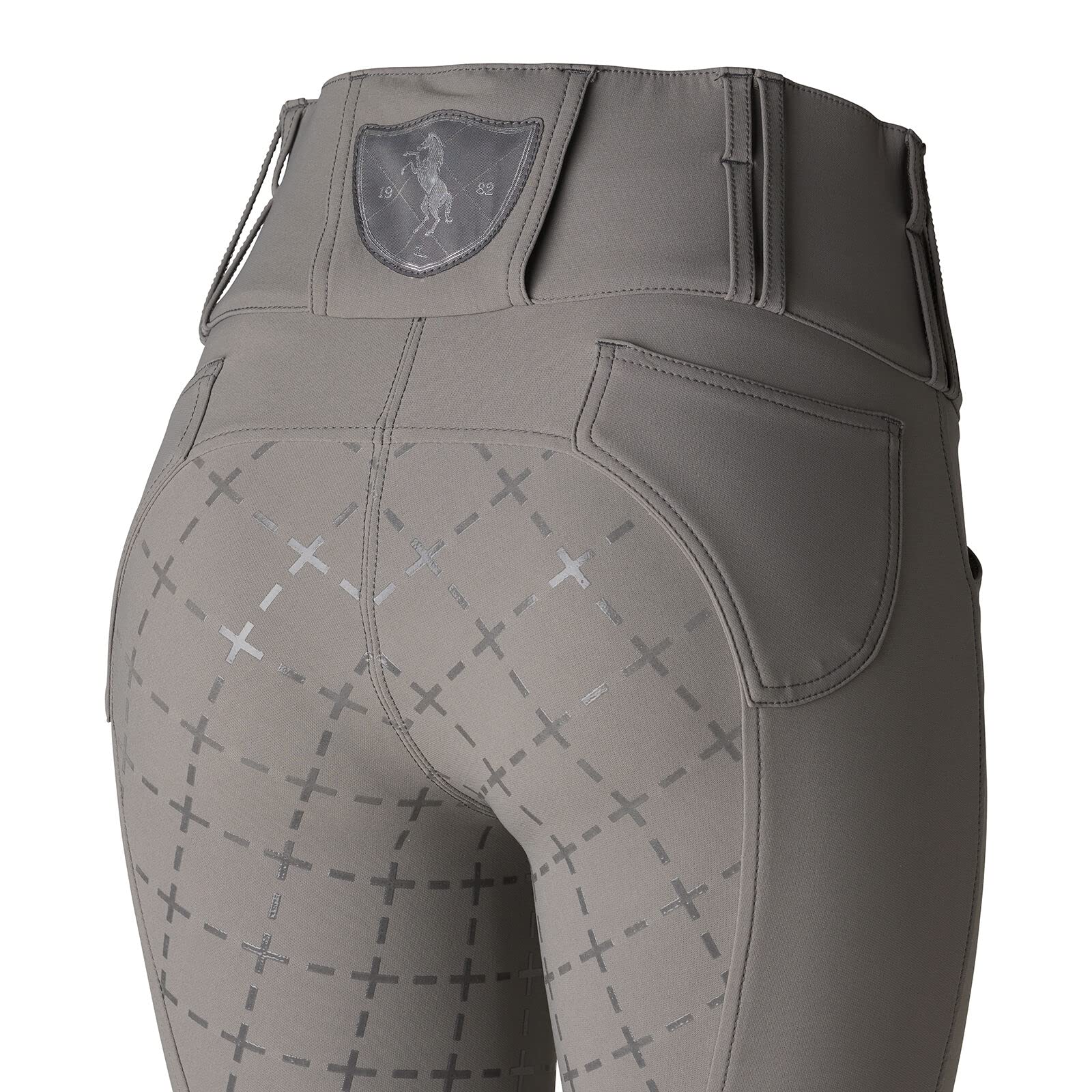 HORZE Desiree Women's Silicone Full Seat Breeches with Belt Loops - Comfortable Equestrian Riding Pants for Horseback Riding & Training
