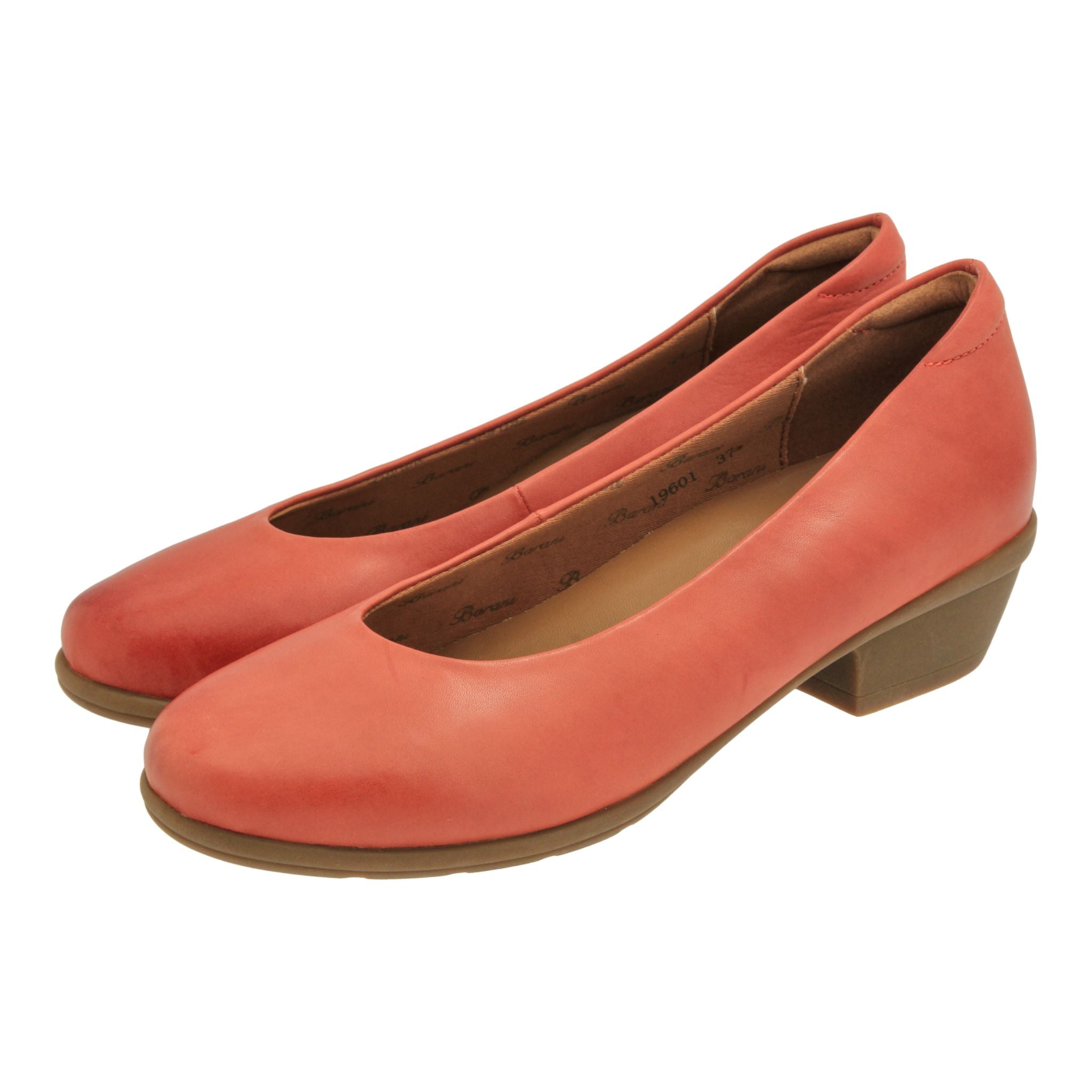 Barani Women's Short Chestnut Leather Heels - Comfortable Dress Shoes for Office, Party & Wedding Occasions