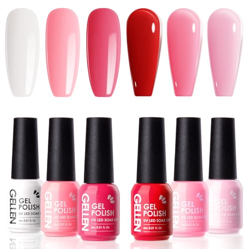 6pcs - Red Pink Set