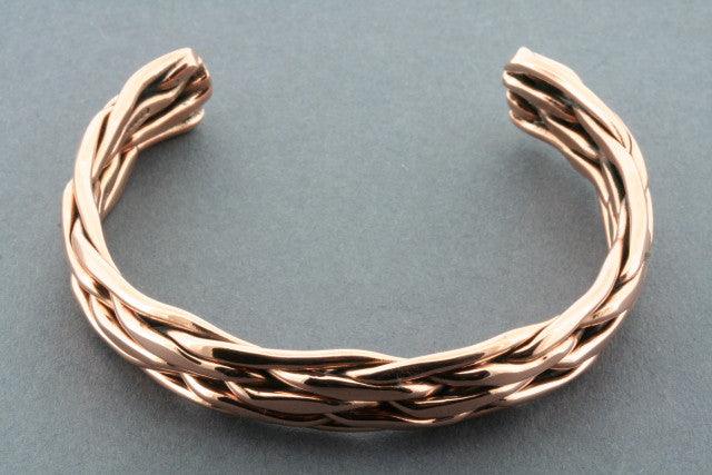 Copper Flat Knot Cuff Bracelet - Handmade Boho Jewelry for Women - Perfect for Casual Wear, Parties & Gifts
