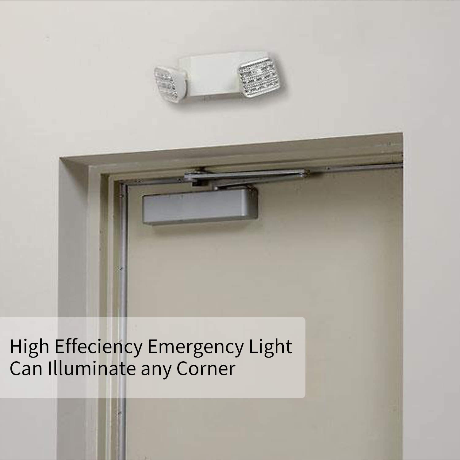 UL Certified AKT LIGHTING Commercial Emergency Light - 2 Adjustable LED Square Heads with Backup Batteries for Exit Lighting (6 Pack) - Ideal for Offices, Warehouses & Public Buildings