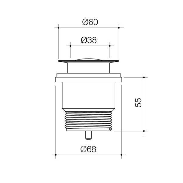 Caroma Bath Pop-Up Drain Plug & Waste - Brushed Nickel Finish - Durable & Stylish Bathroom Sink Drain for Modern Homes
