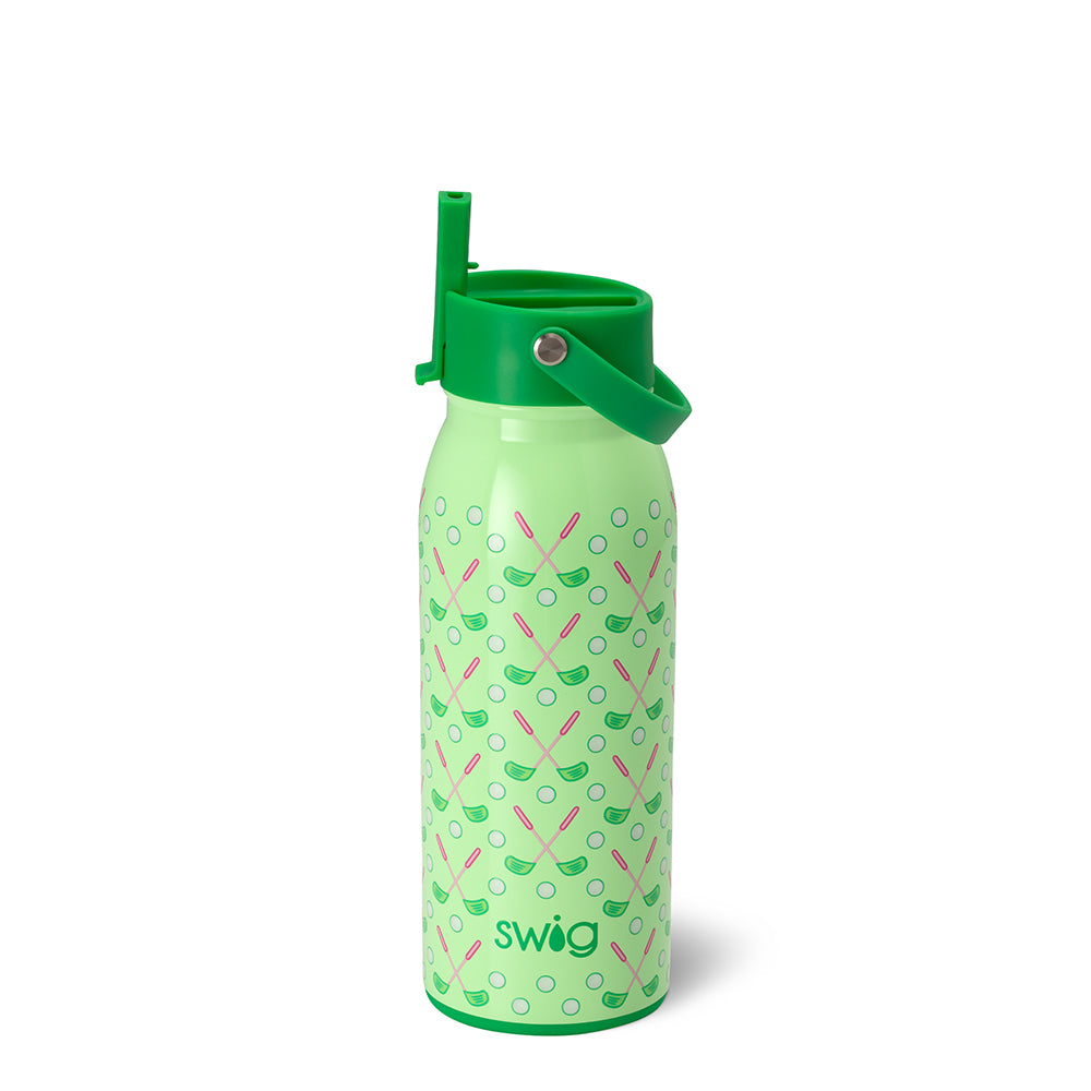 Tee Time Flip + Sip 36oz Insulated Water Bottle - Leak Proof Stainless Steel Golf Drinkware for On-Course Hydration