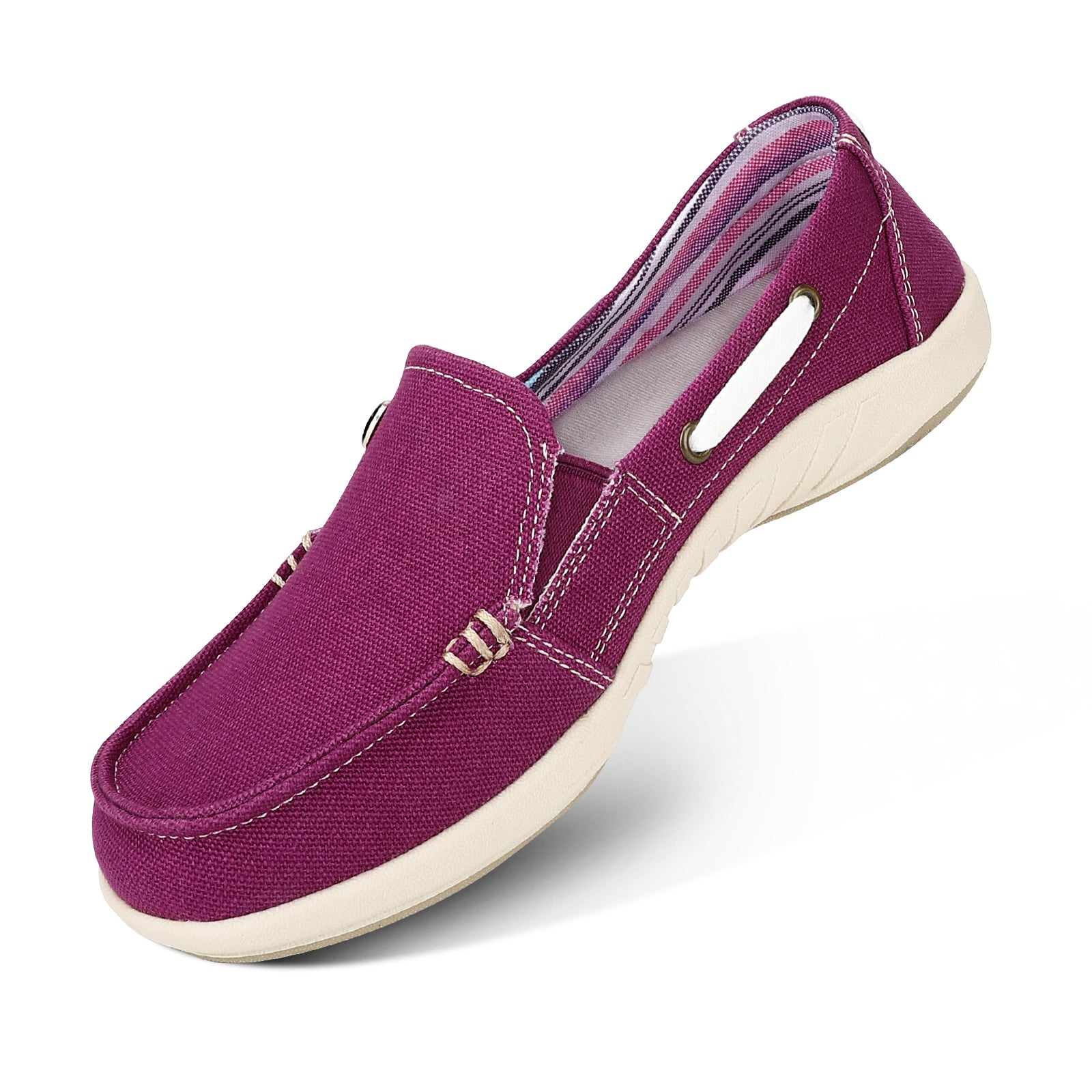 Women's Comfortable Canvas Loafer Shoes - Casual Slip-On Flats for Walking, Work & Travel - Breathable & Lightweight Everyday Shoes
