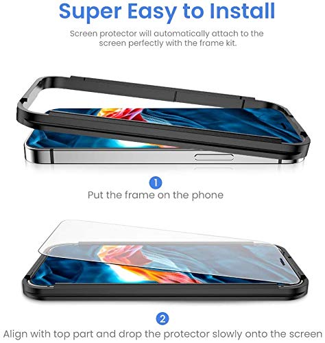 [2+2 Pack] VF iPhone 13/13 Pro/13 Pro Max Screen Protector & Camera Lens Protector Set with Easy Installation Kit - 6.7 Inch Tempered Glass for Daily Protection & Scratch Resistance (Perfect for Work, Travel & Outdoor Use)