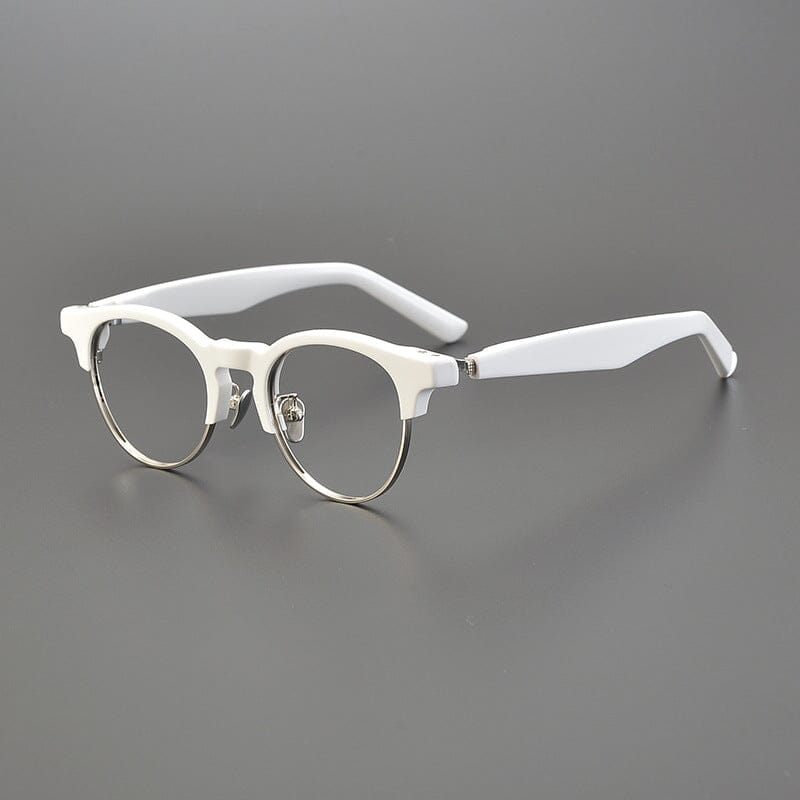 Stylish Bo Browline Acetate Glasses Frame for Men & Women - Vintage Retro Eyewear for Reading, Driving & Fashion - Lightweight & Durable Eyeglass Frames