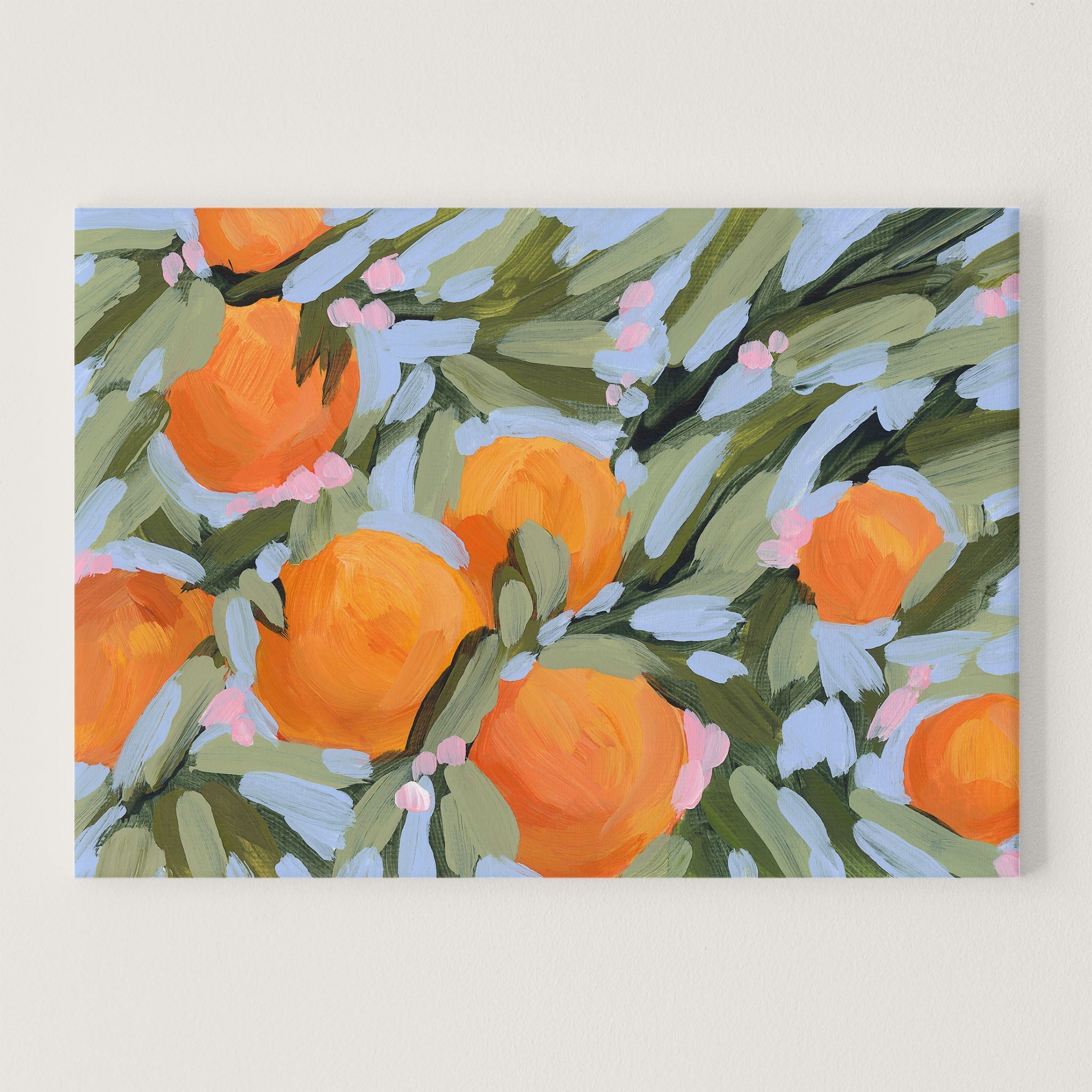 Oranges and Blossoms Art Print - Vibrant Floral Wall Decor for Living Room, Bedroom & Office | Perfect Gift for Home Decor Lovers