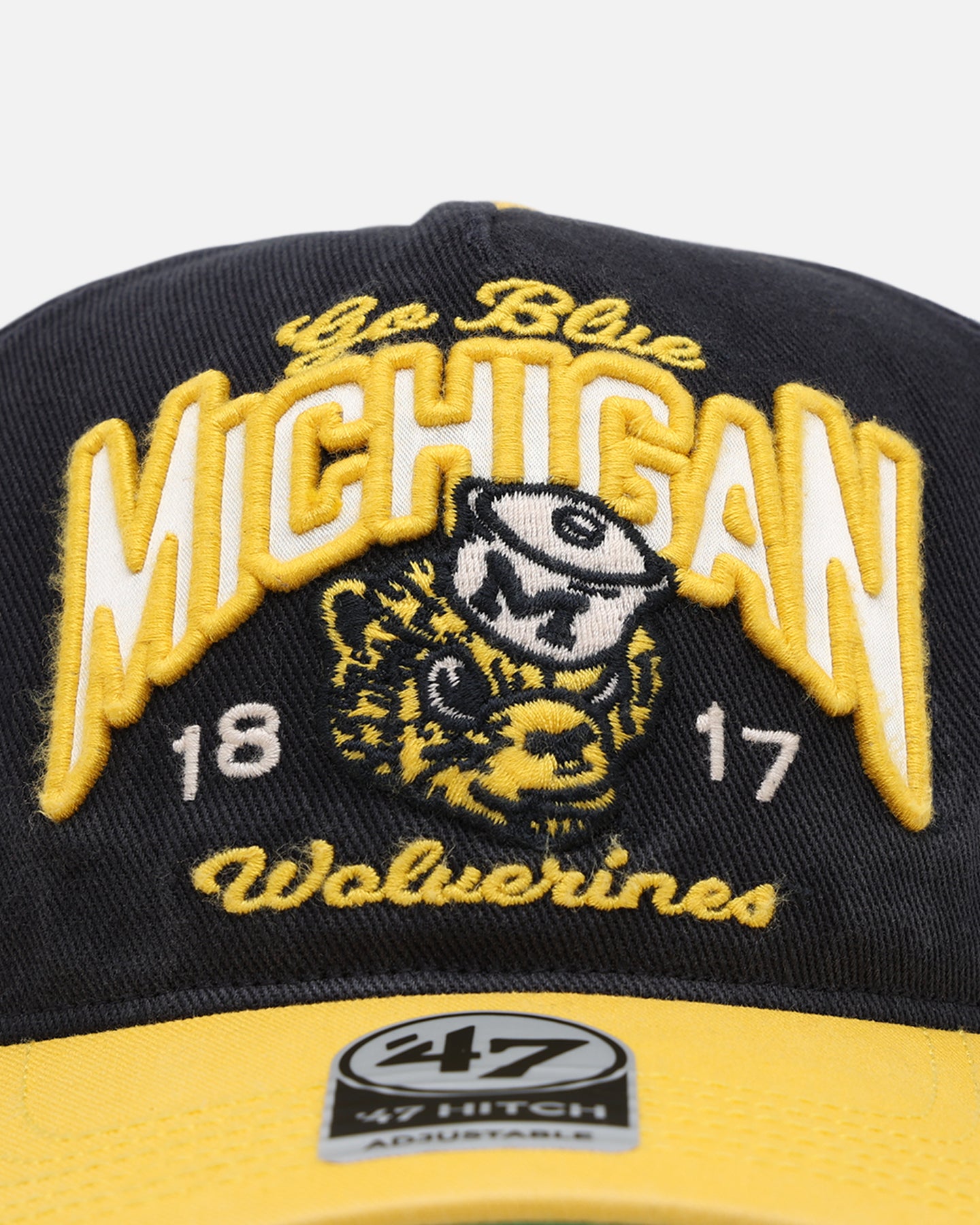 47 Brand Michigan Wolverines 'NCAA Trophy Case' Premium Hitch Snapback Navy Hat - Official NCAA Licensed Snapback Cap for Men and Women, Perfect for Game Day, College Sports Events and Fan Collections