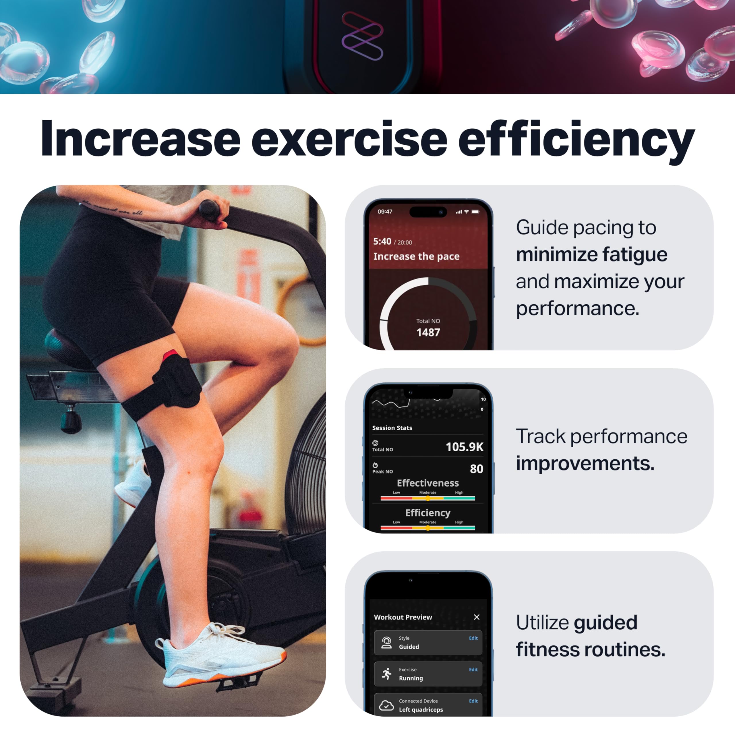 NNOXX-One Wearable Muscle Oxygenation & Nitric Oxide Monitor - AI Fitness Tracker for Workouts - Boost Exercise Efficiency for Athletes & Trainers - Ideal for Gym, Running & Endurance Training