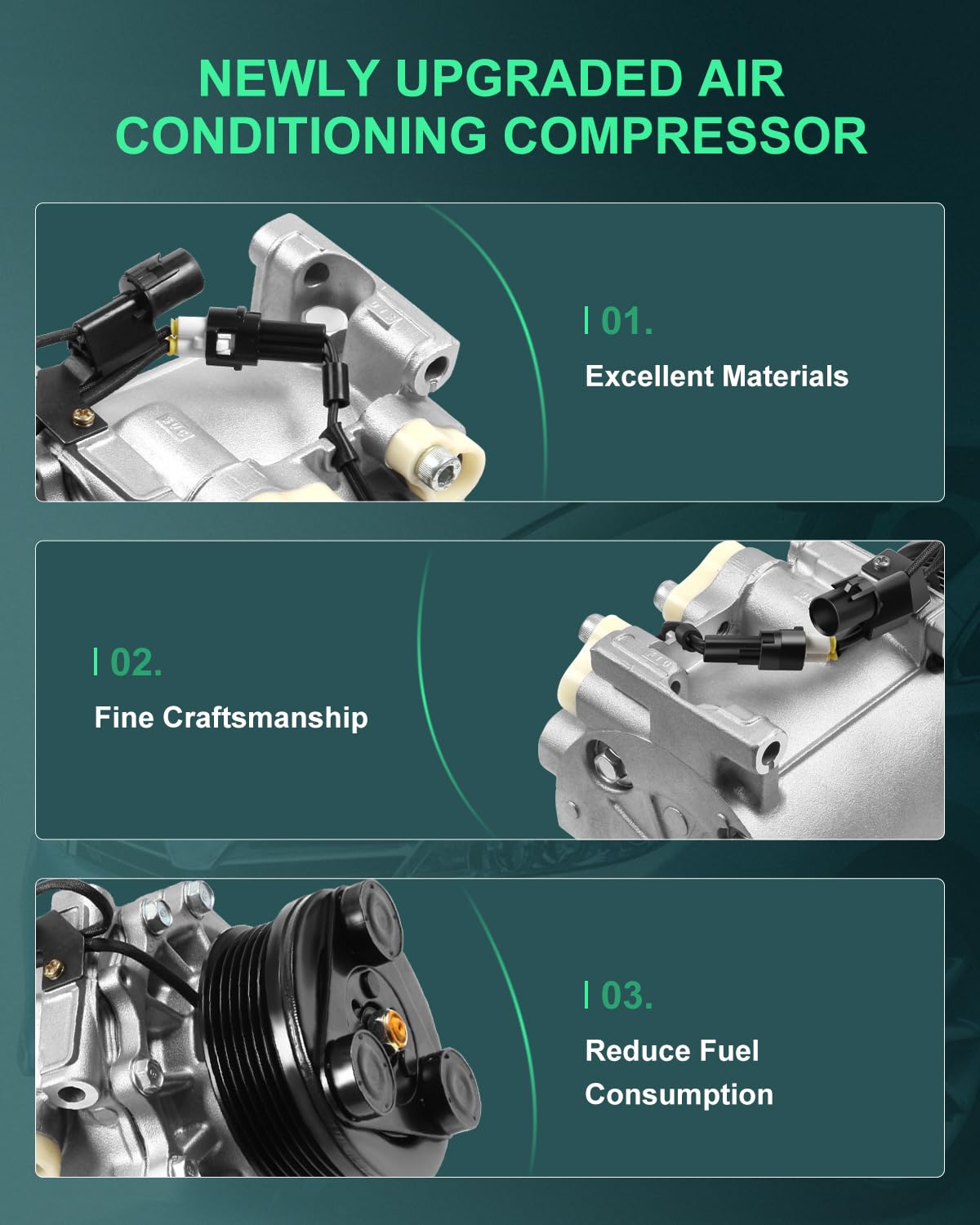 SCITOO AC Compressor Replacement for Mitsubishi Lancer 2000-2003 & Dodge Stratus 2001-2005 - High Performance Air Conditioning Compressor for Car Cooling System - Perfect for Summer Road Trips and Daily Commuting