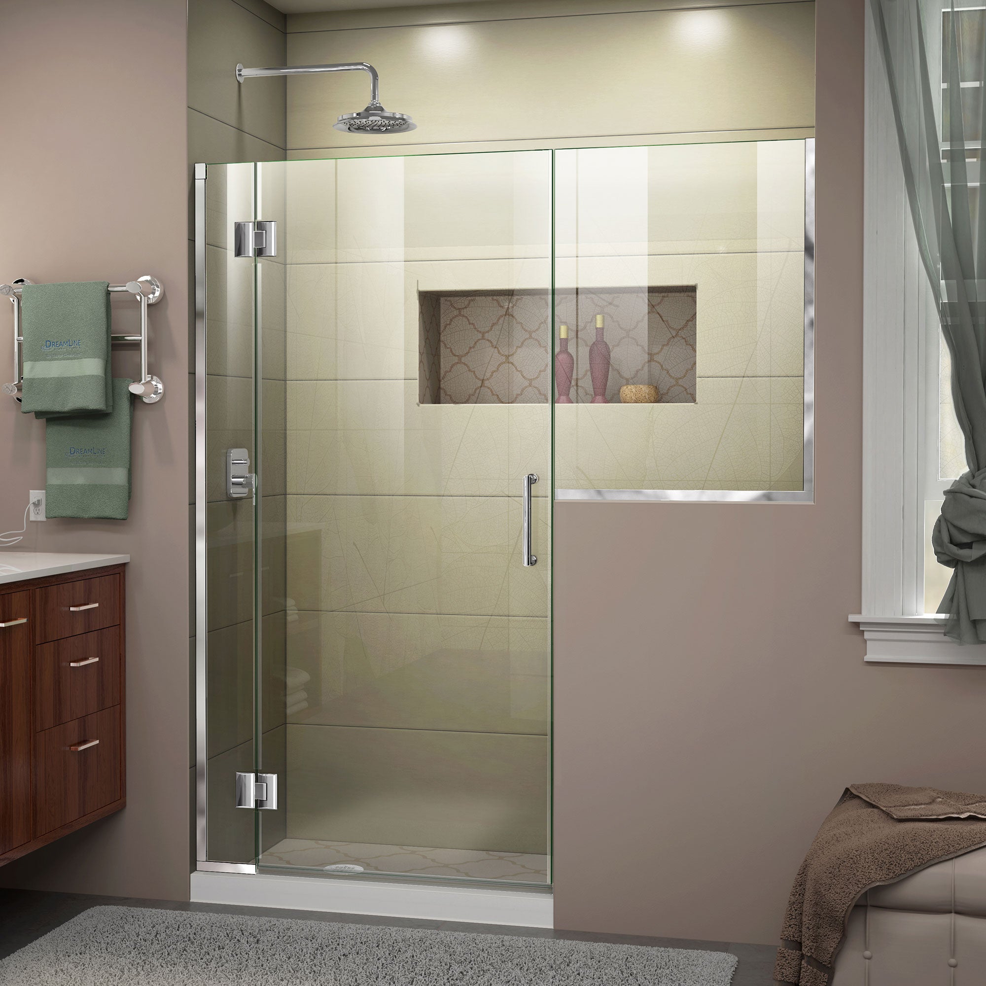 DreamLine Unidoor X Frameless Hinged Shower Door 62.5