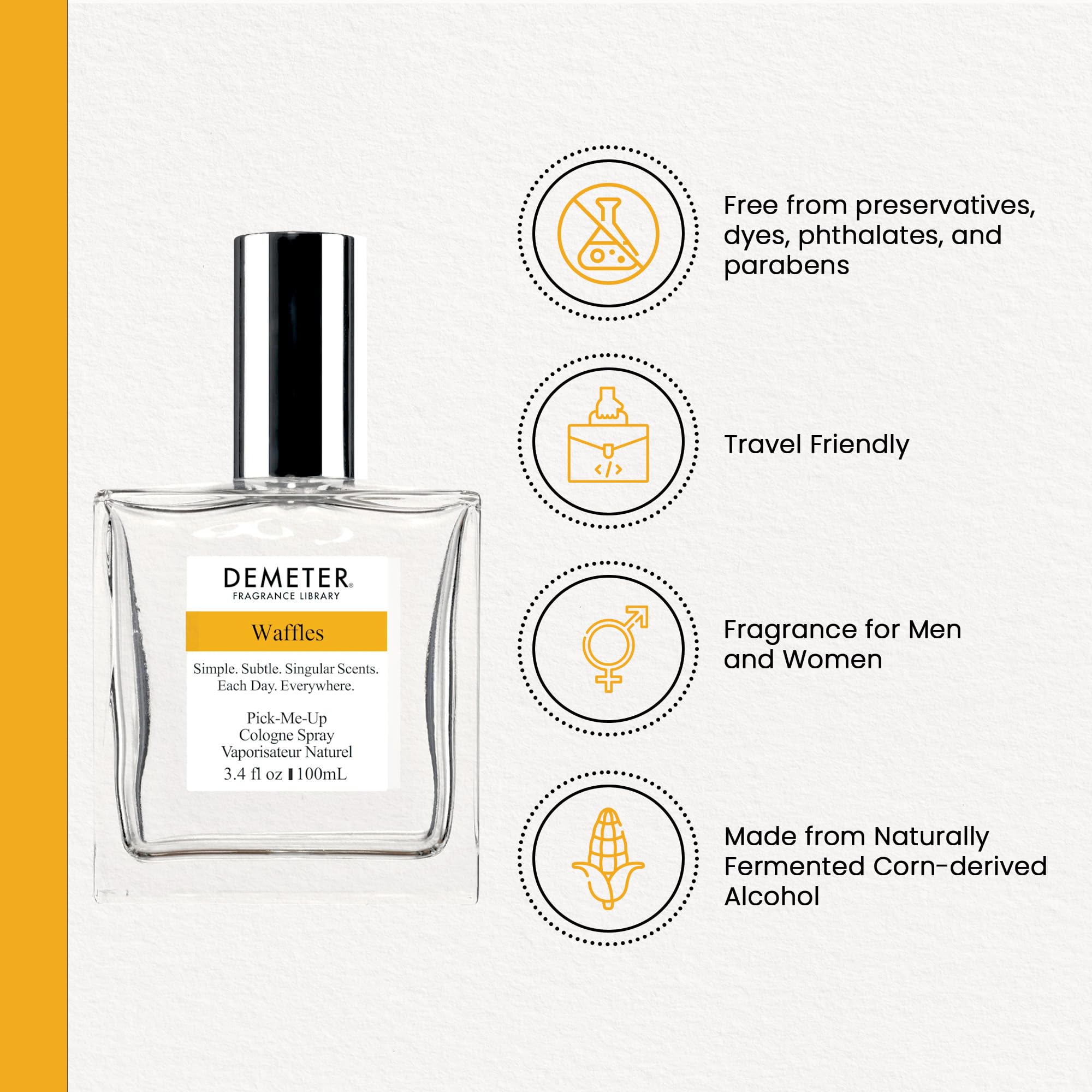 DEMETER Waffles 3.4 Oz Cologne Spray - Unisex Perfume for Women & Men | Fresh Gourmand Scent for Daily Wear, Date Night & Gift Giving