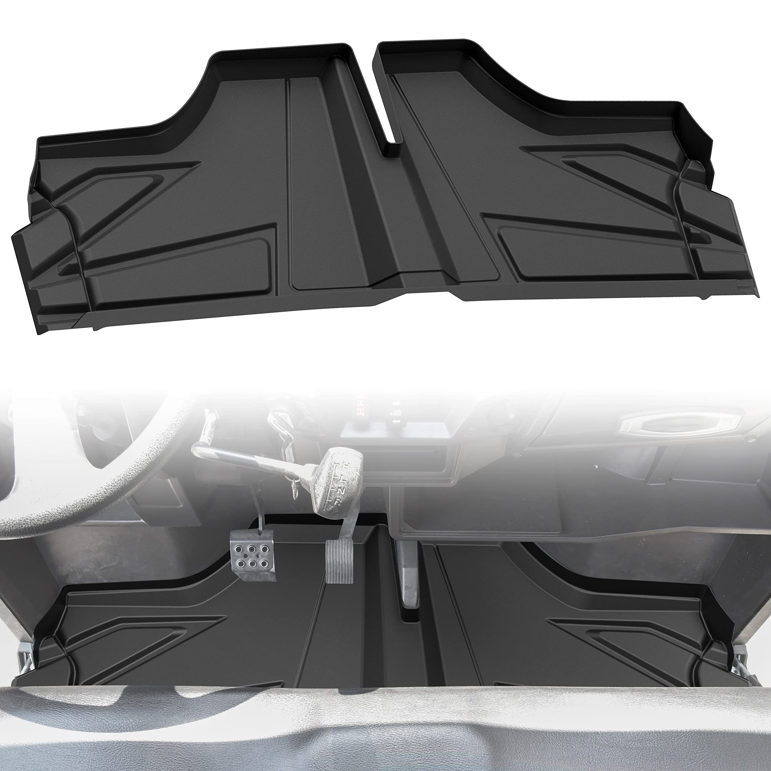 SAUTVS TPE Front Row Floor Mats for Polaris Ranger 400 570 800 Mid-Size (2015-2020) | All-Weather Protection, Heavy Duty Slush Mats | Perfect for Off-Roading, Hunting & Farm Work
