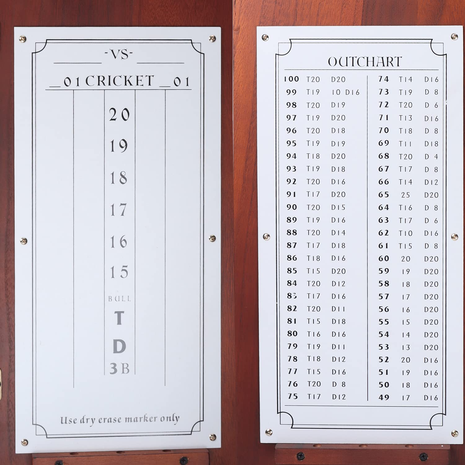 GSE Games & Sports Expert Professional Solid Wood Dartboard Cabinet with Sisal Bristle Board - Includes Scoreboard, 6 Steel Tip Darts & All Accessories (Mahogany) | Perfect for Game Rooms, Bars & Home Entertainment