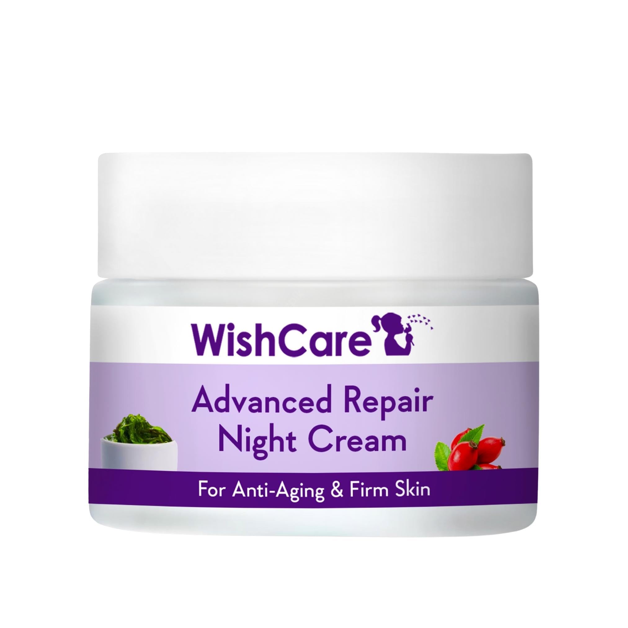 WishCare Collagen Boosting Advanced Repair Night Cream with Retinol, Niacinamide & Natural Oils - Anti-Aging, Firming & Plumping Face Moisturizer - 50g - Perfect for Nighttime Skincare Routine & Dry Skin Care