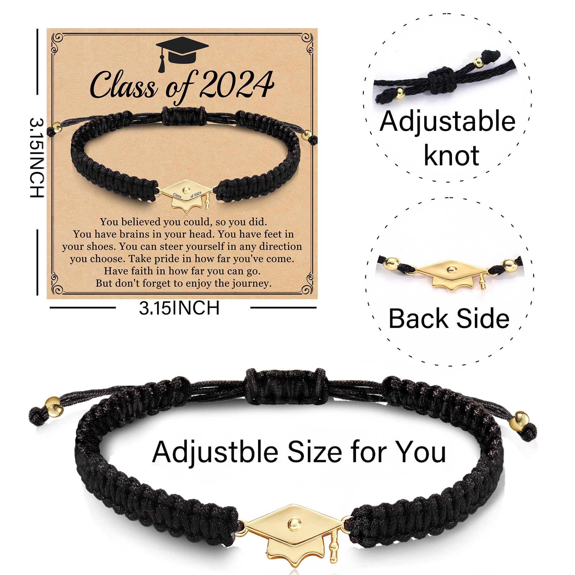 Handmade Friendship Bracelets for Women - Unique College Graduation Gifts 2024 | Masters Degree Present | Perfect for Celebrating Academic Achievements & Special Occasions