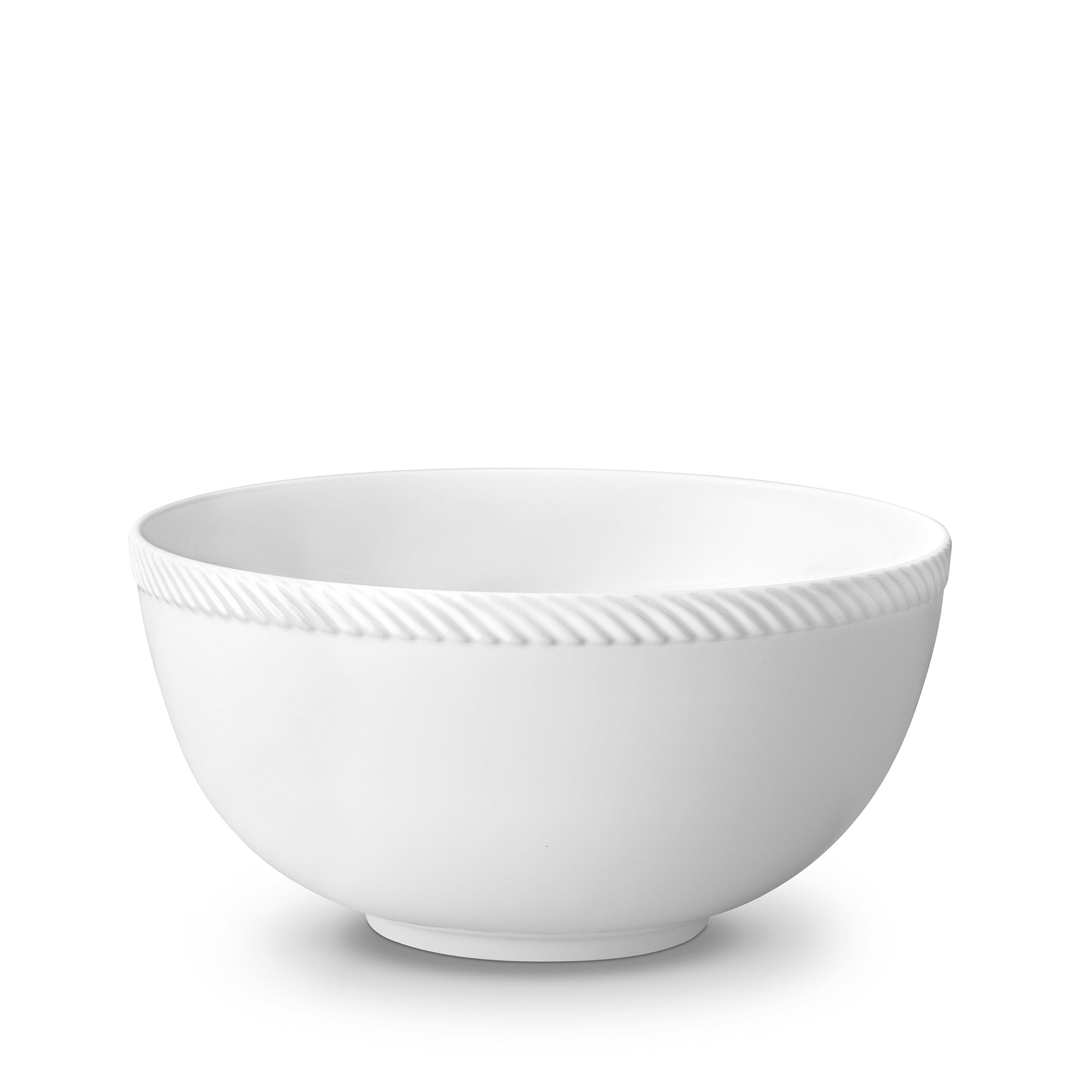 Premium White Ceramic Corde Bowl – Elegant Serving Dish for Salads, Pasta & Desserts | Perfect for Dining, Entertaining & Home Decor