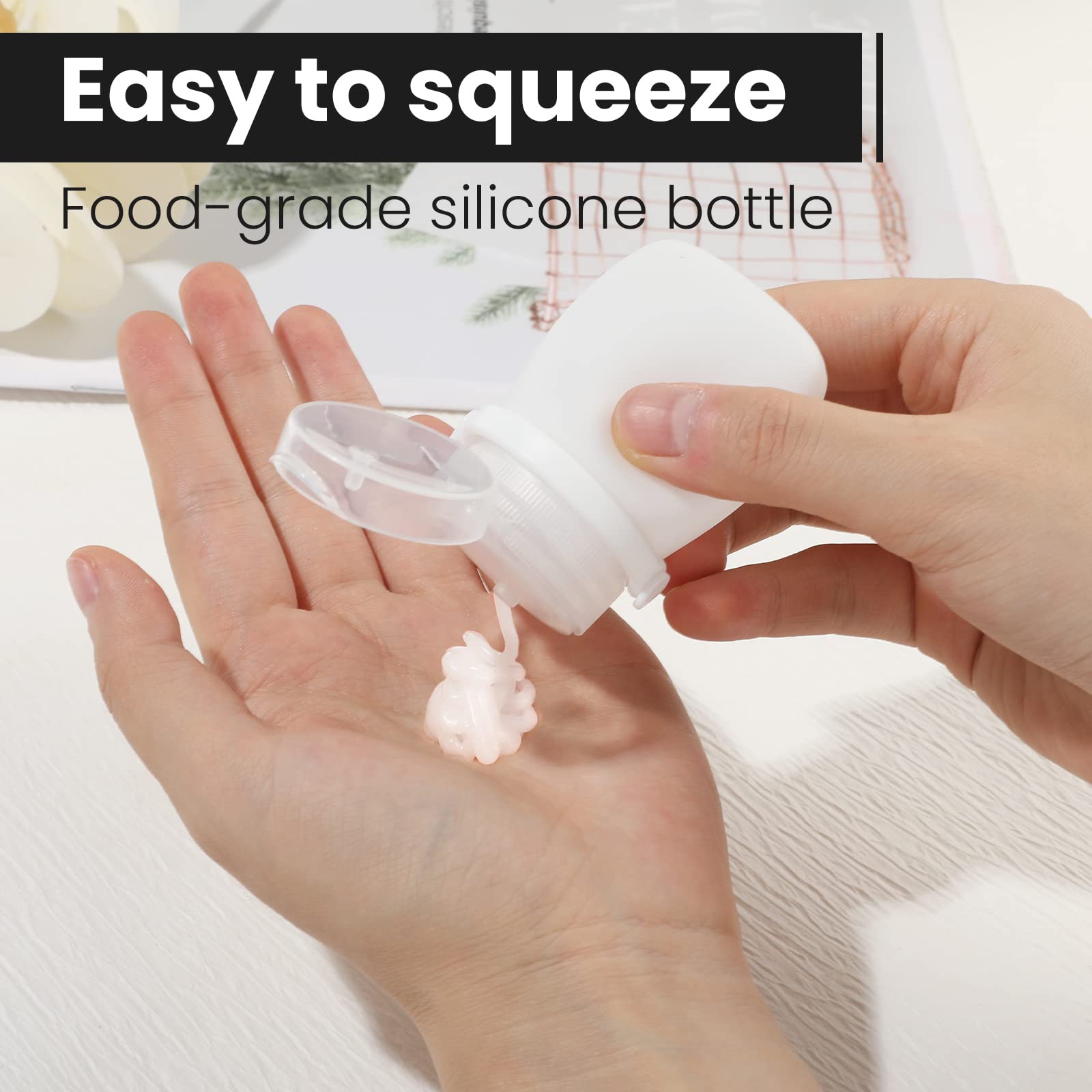 RONRONS 1oz Silicone Travel Bottles - TSA Approved Squeeze Sauce & Salad Dressing Containers - Leak Proof Condiment Bottles for Lunch Box, Shampoo, Toiletries & Conditioner (2 Pack) - Perfect for Camping, Picnics & Air Travel