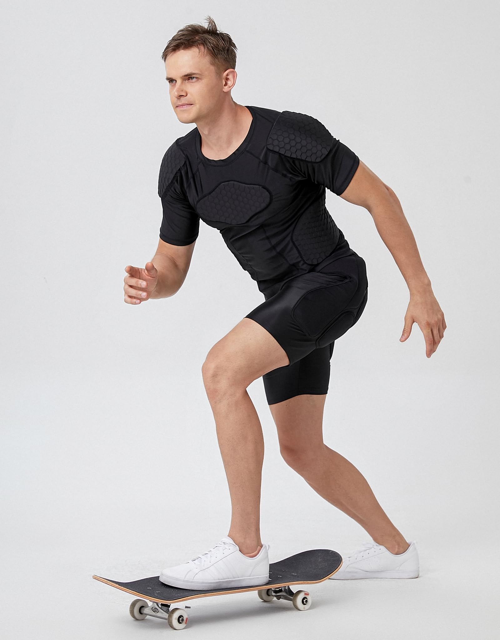 Protective Padded Shorts for Hip & Tailbone Protection - Breathable Impact Absorbing Cycling Underwear for Biking, Skateboarding & Outdoor Sports