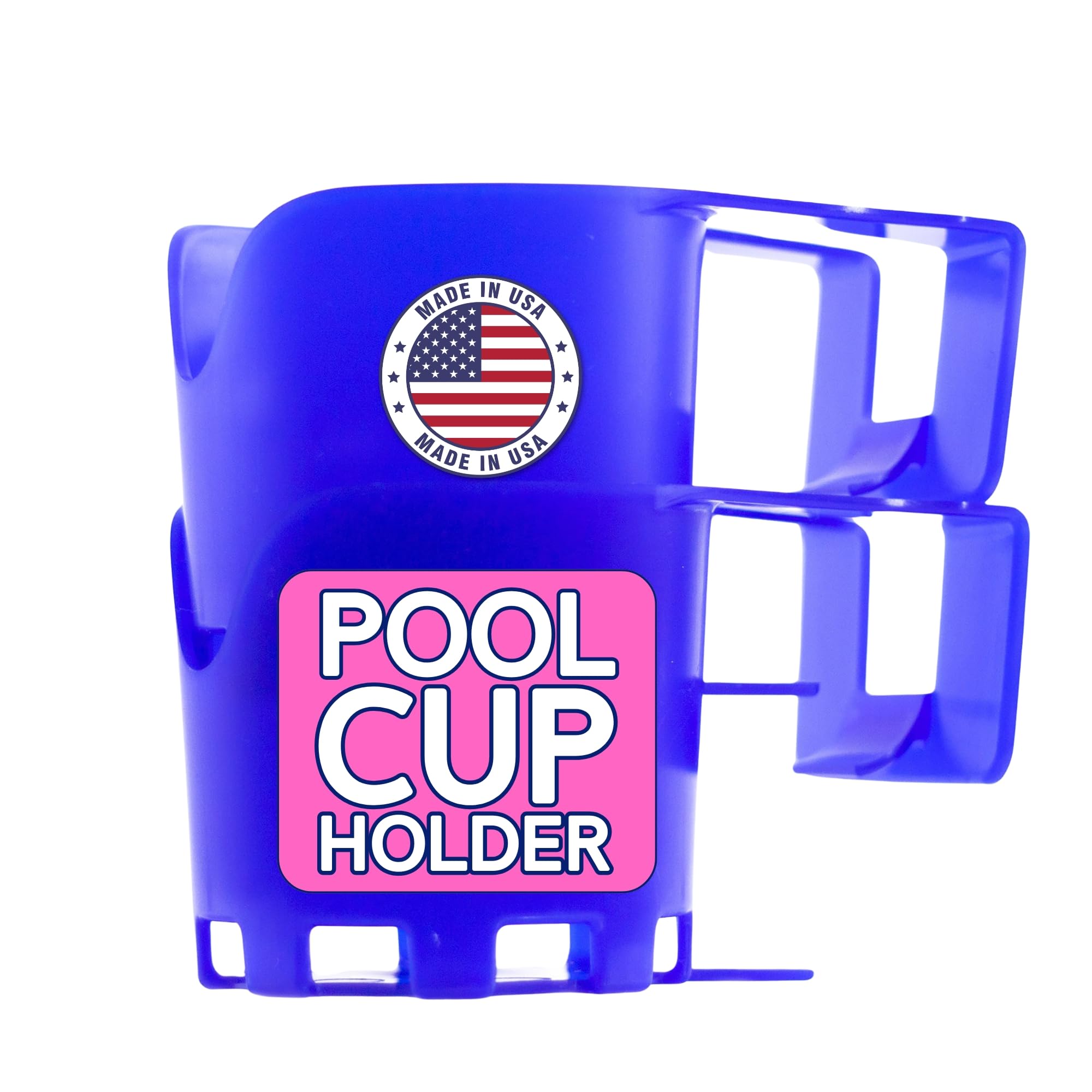 Blue Poolside Cup Holder for Above Ground Pools – Clip-On Drink Holder for Beer, Cocktails & Accessories – 2 Pack – Perfect for Summer BBQs, Pool Parties & Relaxing by the Water