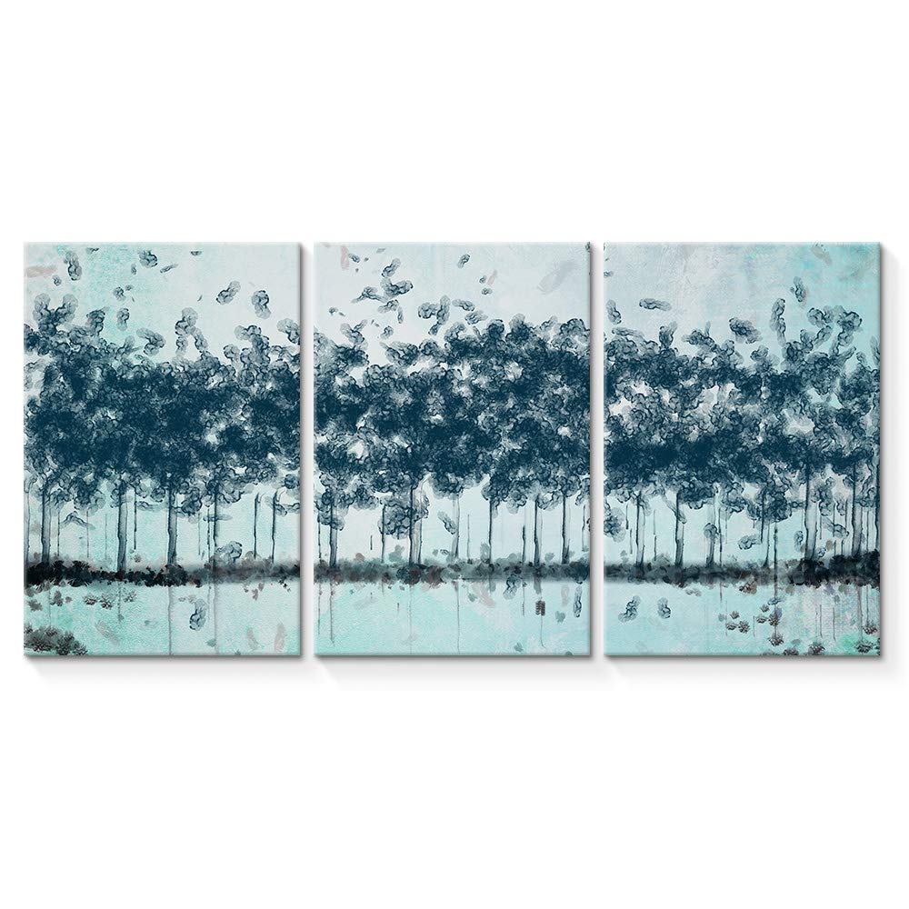 Wall26 - 3 Panel Canvas Wall Art - Abstract Oil Painting Tree Forest - Giclee Print for Bedroom & Living Room Decor - 24