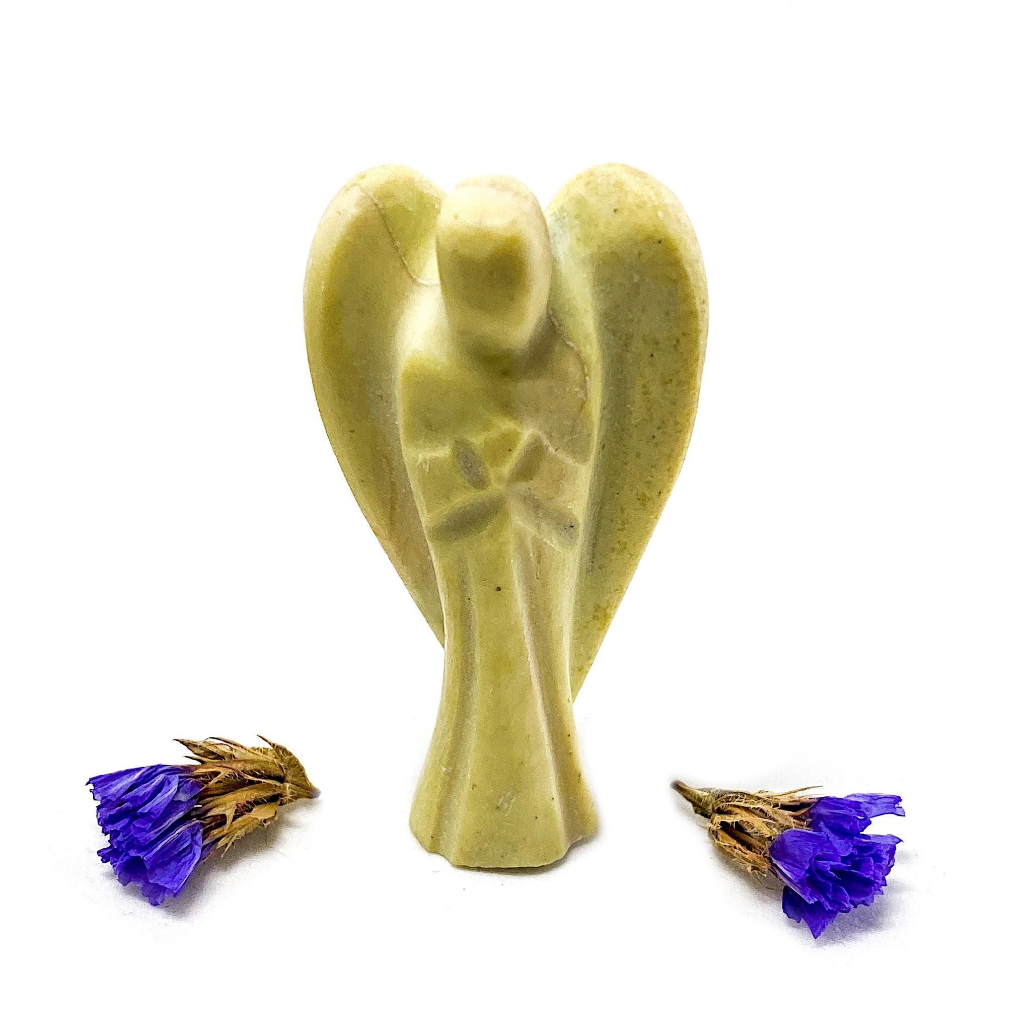 Angel Carving 2 (Small) - Handcrafted Wooden Angel Figurine for Home Decor, Christmas Tree Ornament, Gift Collection - Perfect for Holiday Decorations, Wedding Favors & Spiritual Gifts