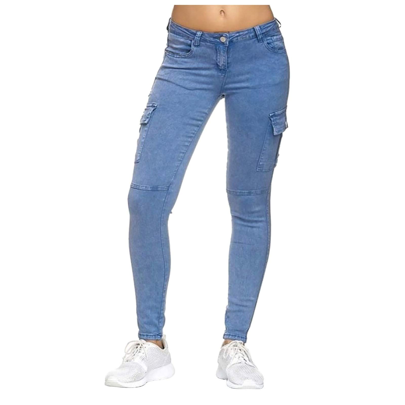 Posijego Women's Fall Winter Denim Cottagecore Jeans - High Waisted Stretch Pants for Casual & Vintage Outfits | Perfect for Autumn, Winter & Cottagecore Fashion