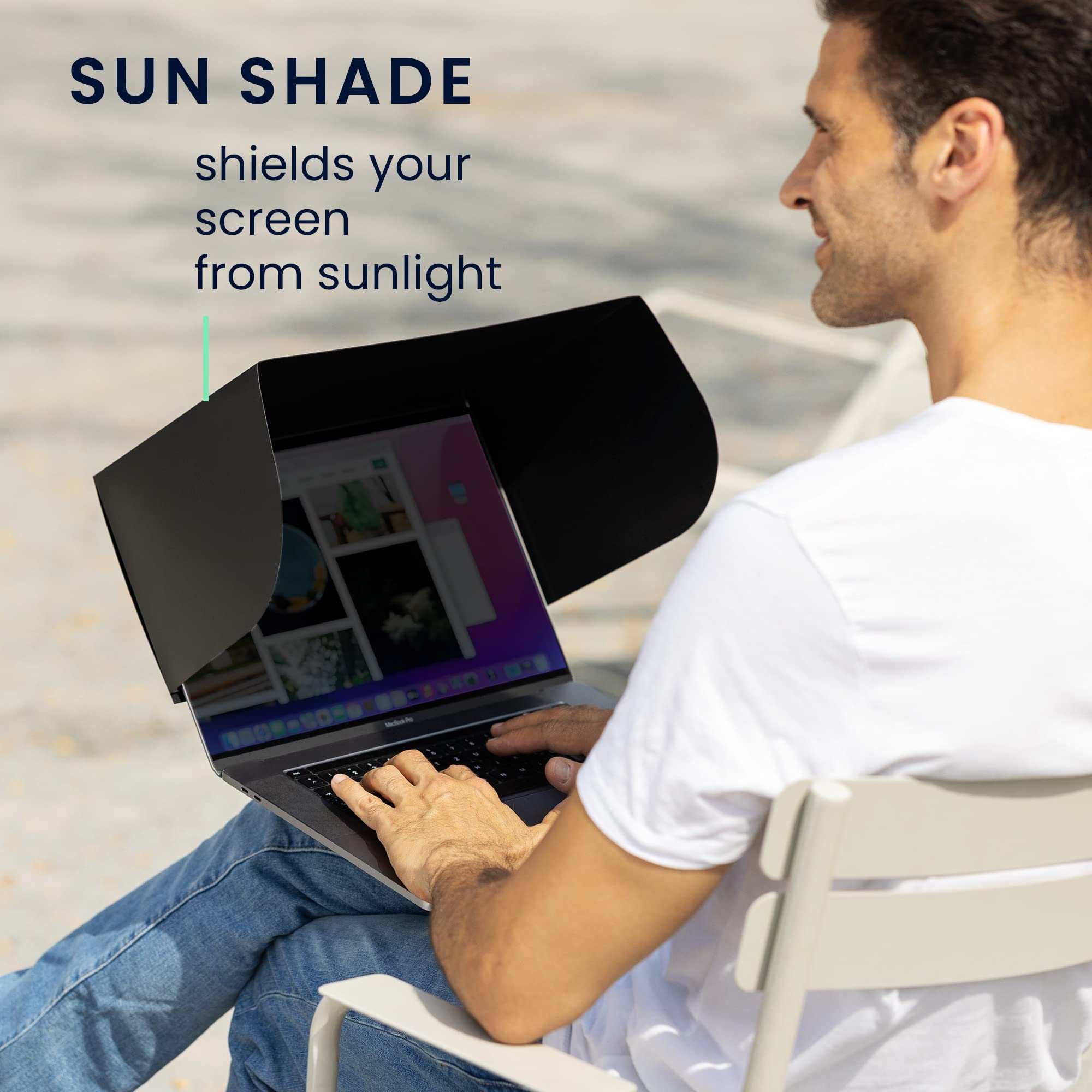 kwmobile Laptop Sun Shield - Anti-Glare Screen Protector for 13