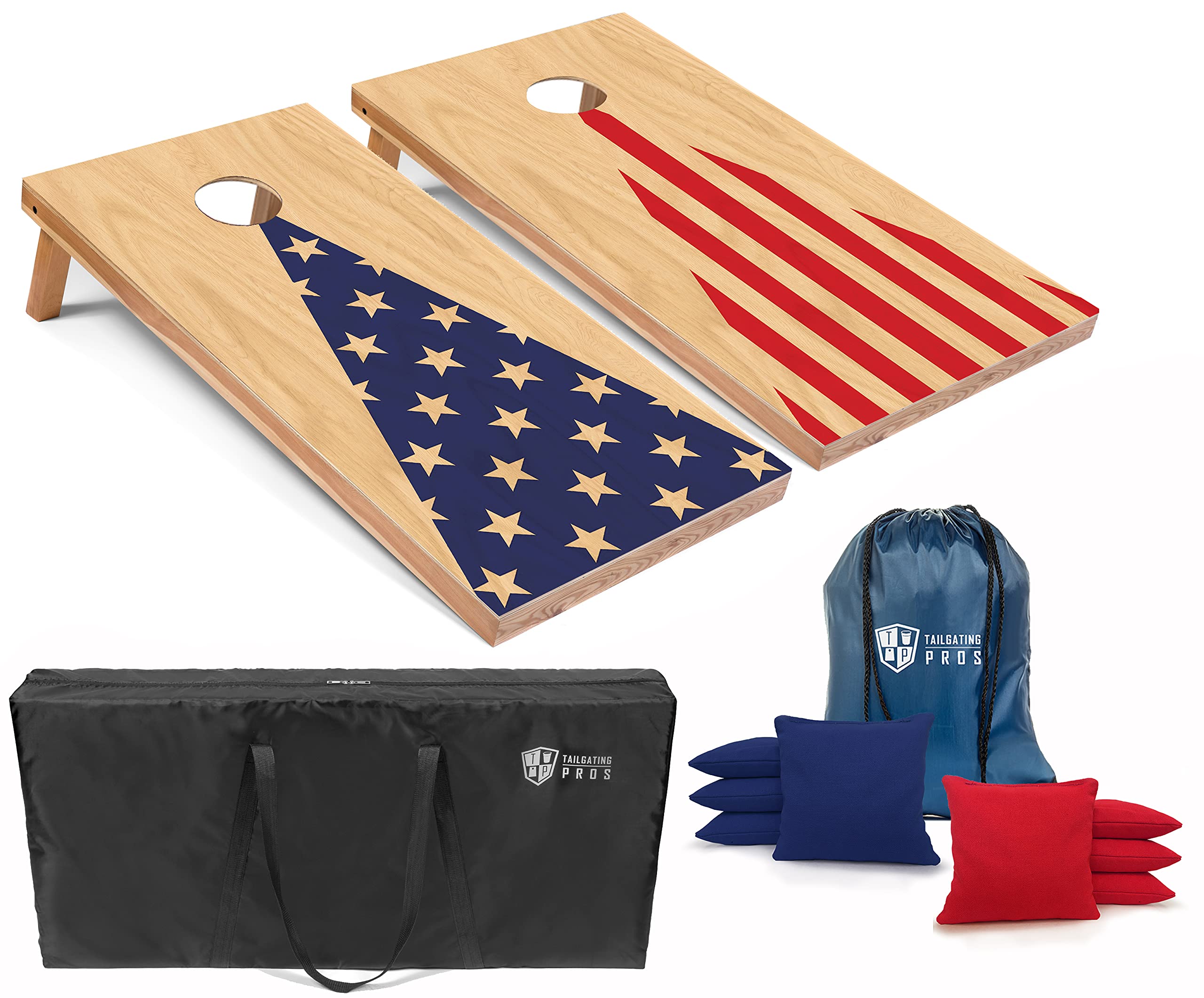 Premium Cornhole Board Set with 8 Bean Bags & Carrying Case - Regulation 4'x2' Size - Tournament & Lightweight Options - LED Lights Available - Perfect for Backyard Parties, Tailgating, and Outdoor Games