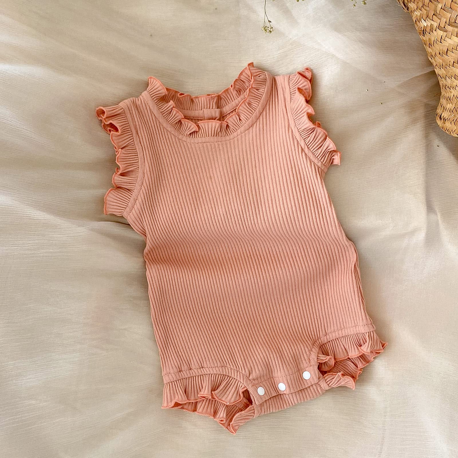 **Colorful Baby Girl Romper Set - Ruffled Summer Outfit with Bloomers Shorts for Newborns & Toddlers | Playtime, Photoshoots & Special Occasions**