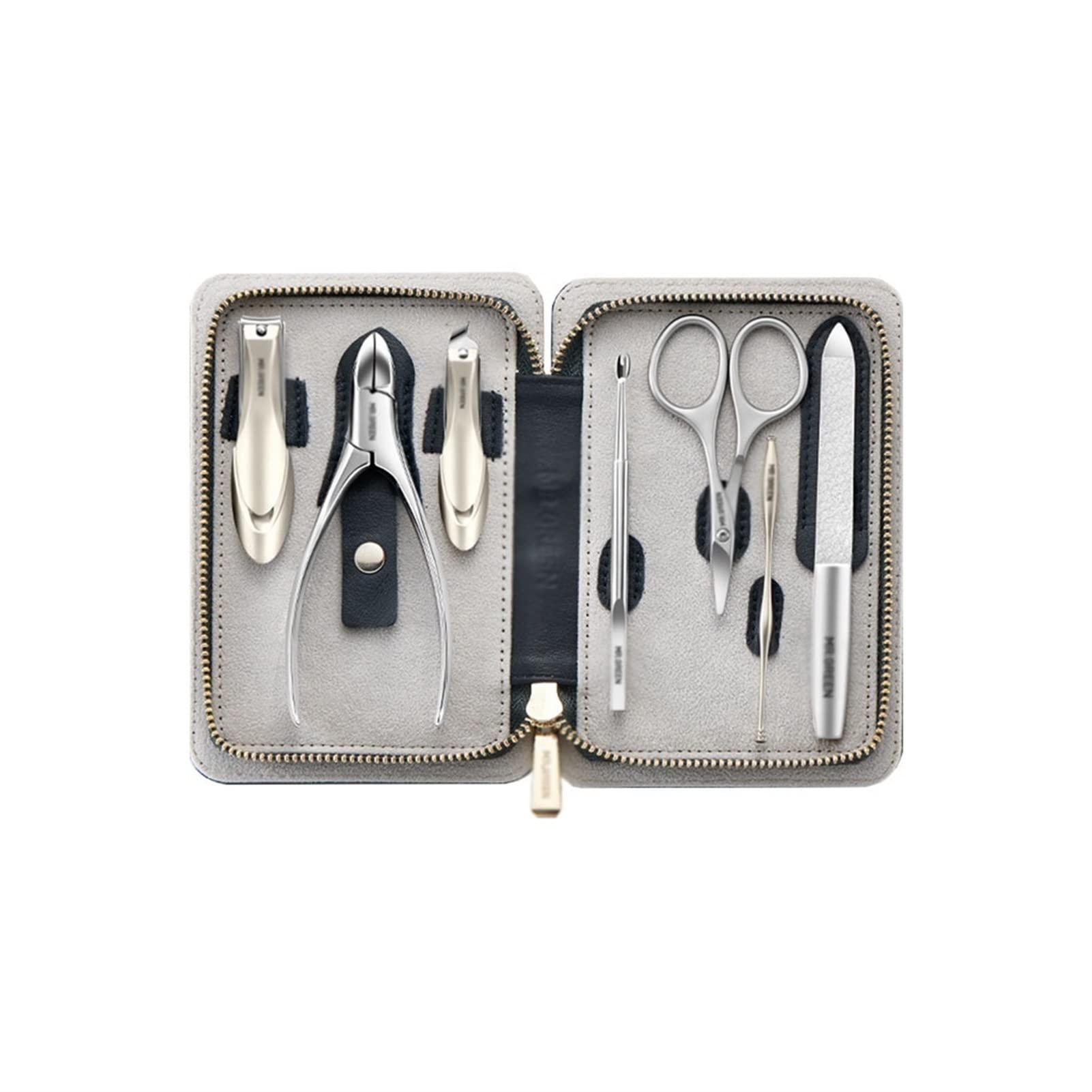 Premium Stainless Steel Nail Care Kit - 7-Piece Portable Manicure Set with Nail Scissors, Cuticle Tools & Face Care for Travel & Home Use | Perfect for DIY Nail Care, Grooming & Beauty Maintenance