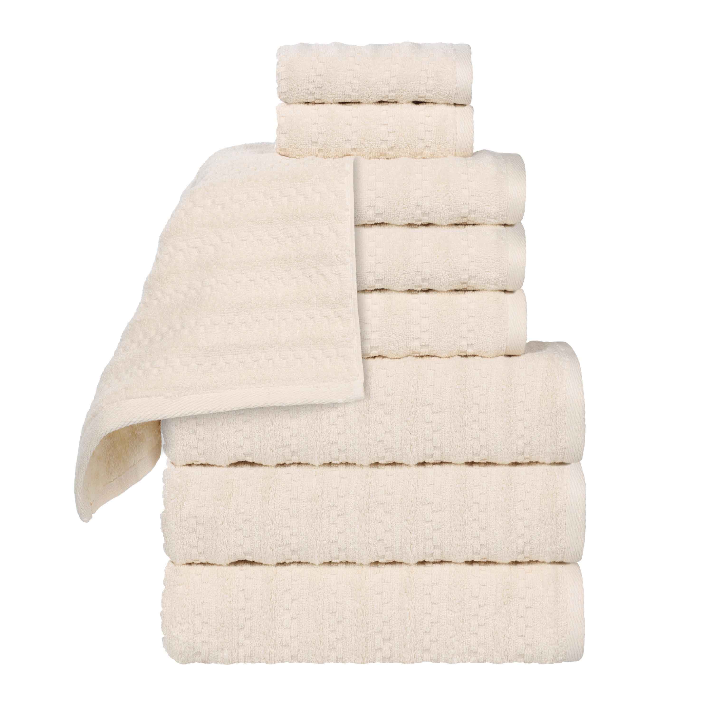 Zuma Zero Twist Cotton Medium Weight Soft Absorbent 9-Piece Bath Towel Set | Premium Hotel-Style Luxury Towels for Spa, Bathroom & Beach