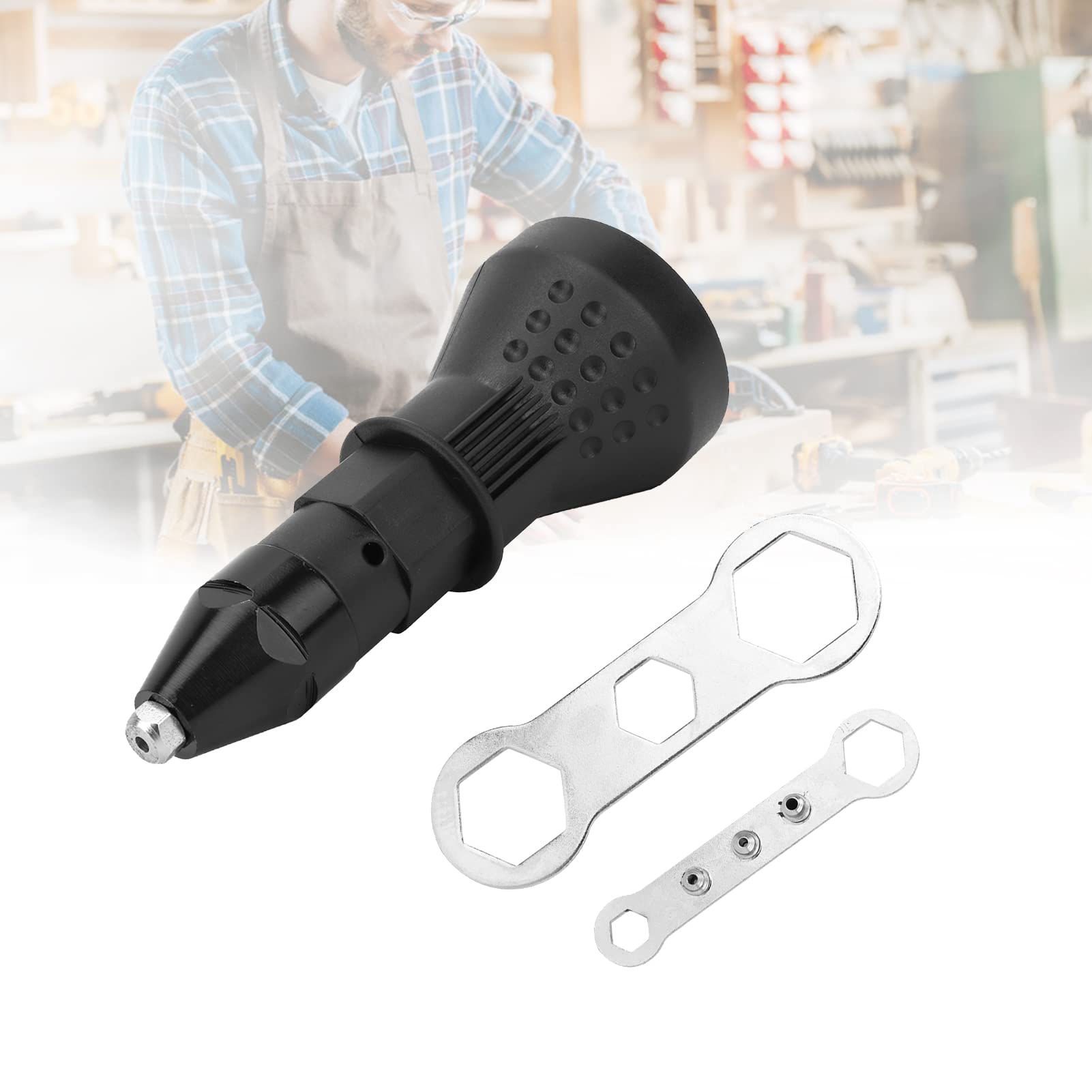 Rivet Nut Drill Adapter - Cordless Electric Riveting Nut Gun Tool for Carpenter & DIY Projects | Black | Perfect for Metalworking, Woodworking & Home Repairs