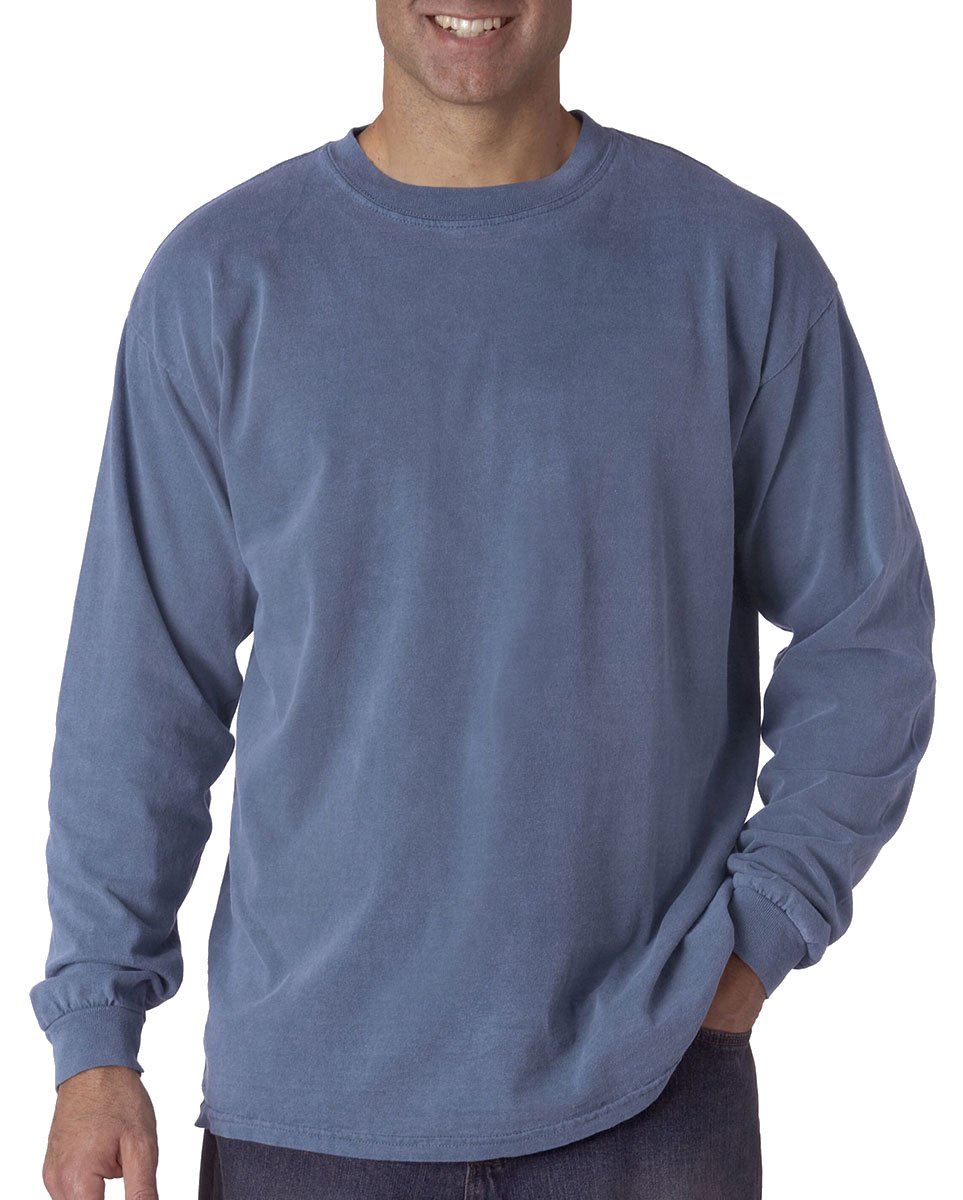 Premium Comfort Colors Chouinard Heavyweight Long Sleeve T-Shirt for Men & Women - Soft Garment-Dyed Cotton Tee for Casual Wear, Outdoor Activities & Layering
