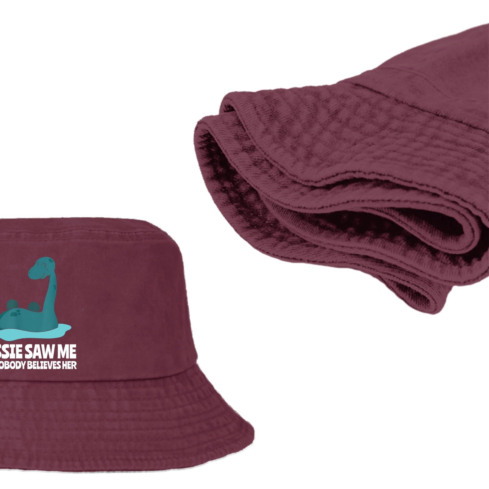 Funny Nessie Monsters of Loch Ness Scotland Travel Bucket Hat - Packable Women's Sun Hat for Vacation, Beach, Hiking & Outdoor Adventures