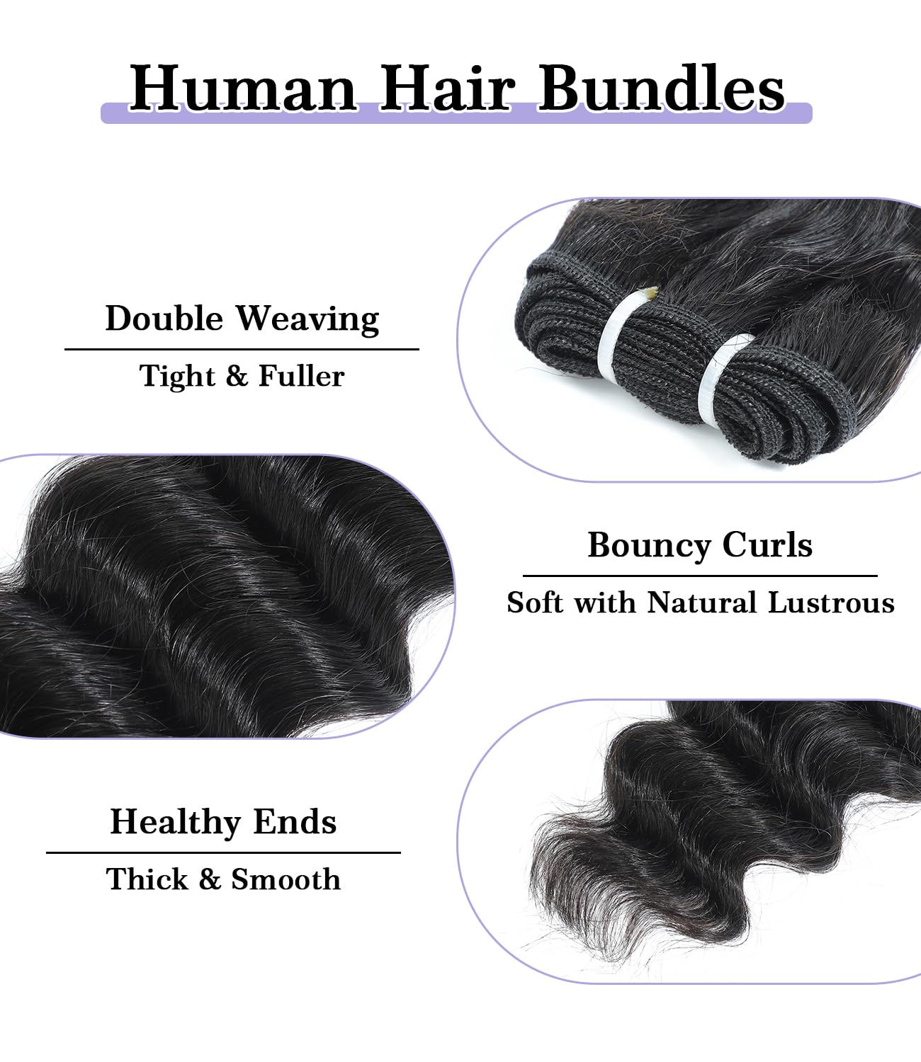 FASHION PLUS 15A Loose Deep Wave Human Hair Bundles - 2 Pack (20