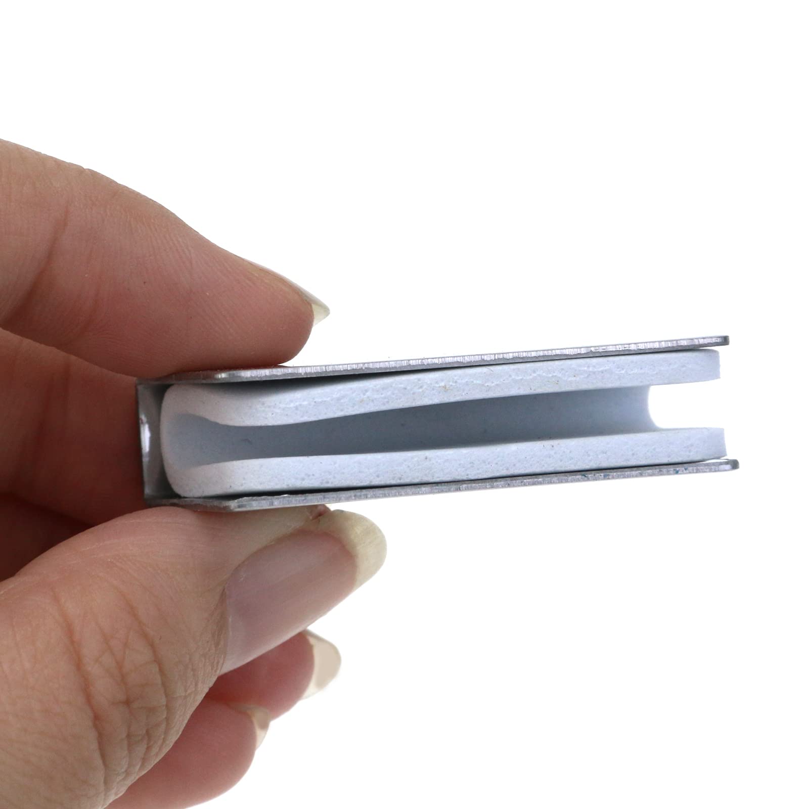 4-Pack Magnetic Glass Cabinet Latches - Silver Strikes Plate Touch Clamps for Wardrobe & Glass Doors