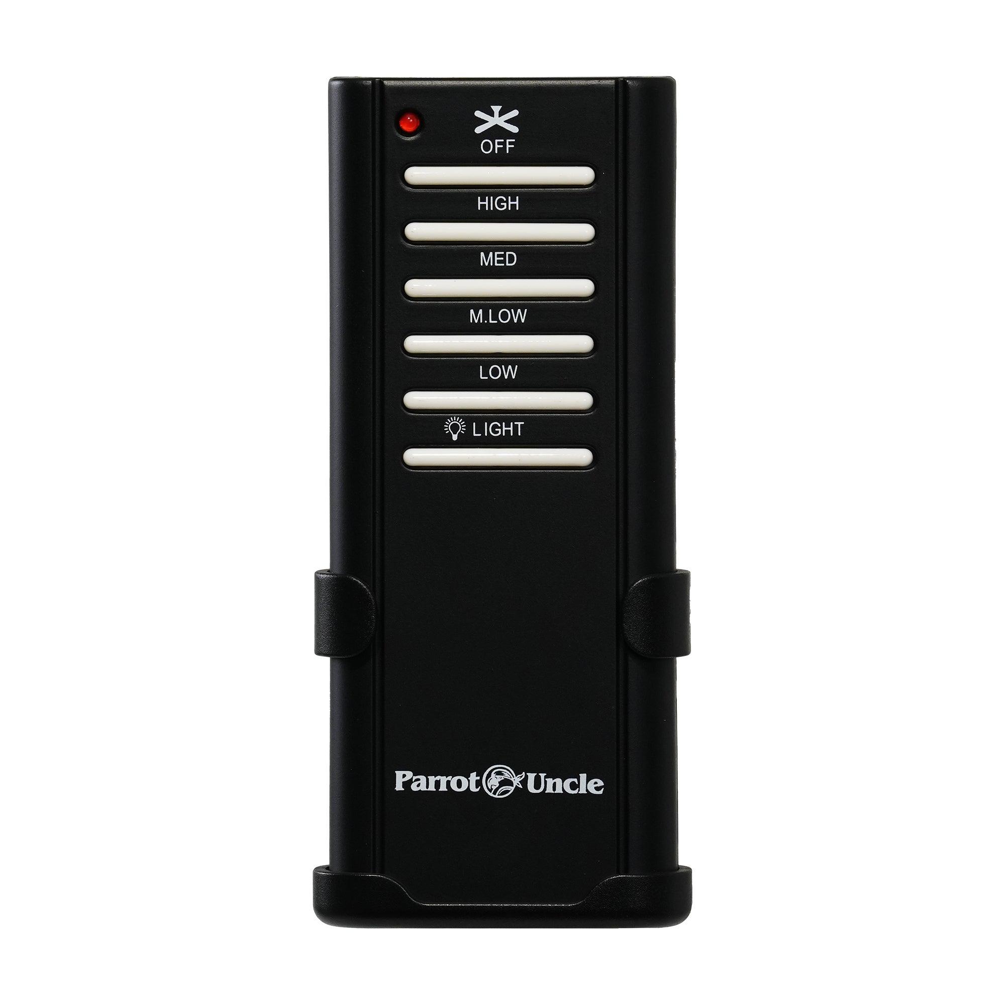 Parrot Uncle Ceiling Fan Remote Control Kit with Receiver & Wall Holder - GA009 - Perfect for Bedroom, Living Room, and Outdoor Patio Fan Replacement