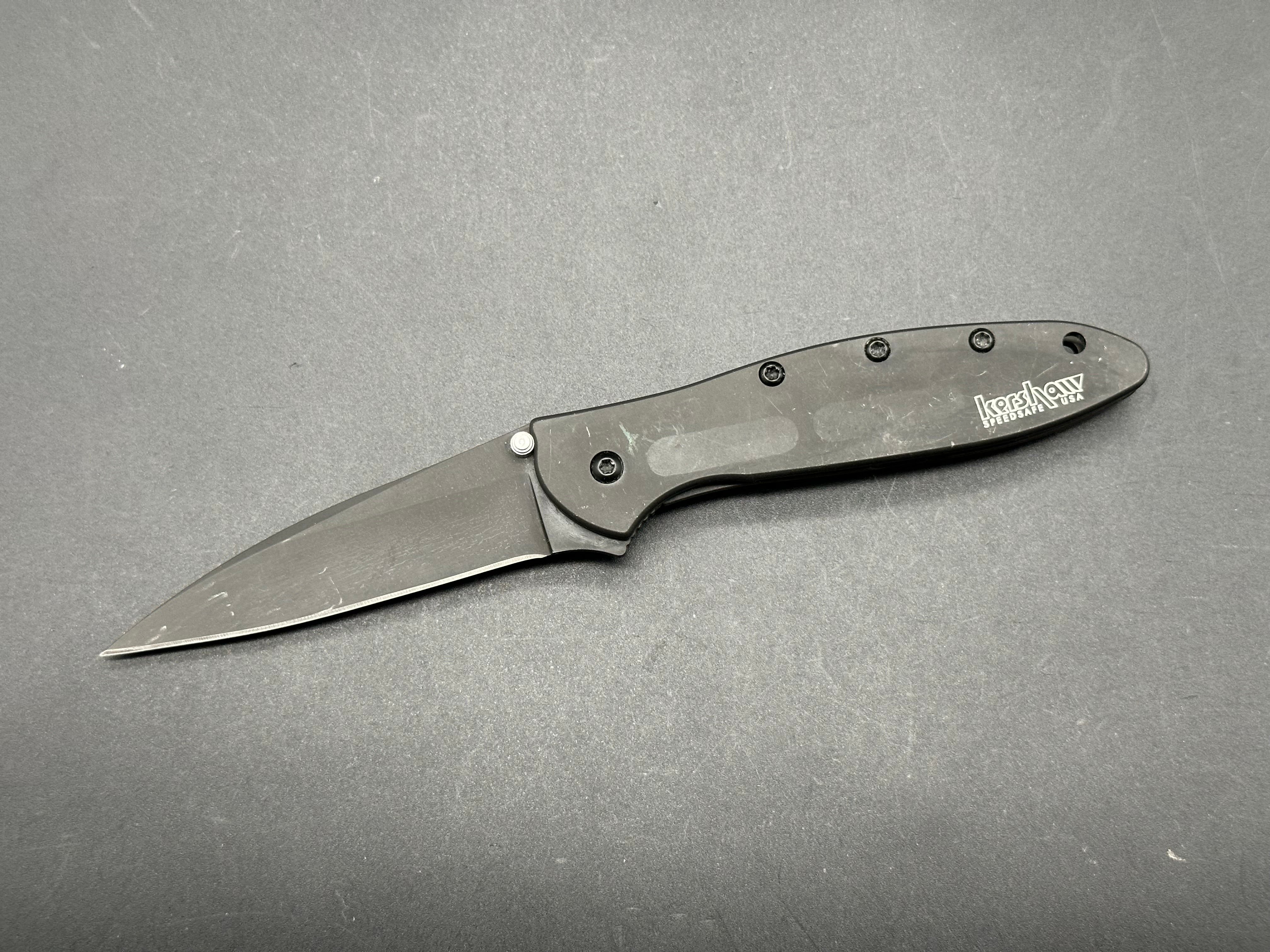Kershaw Leek Black Aluminum Liner Lock Folding Knife - 3.25
