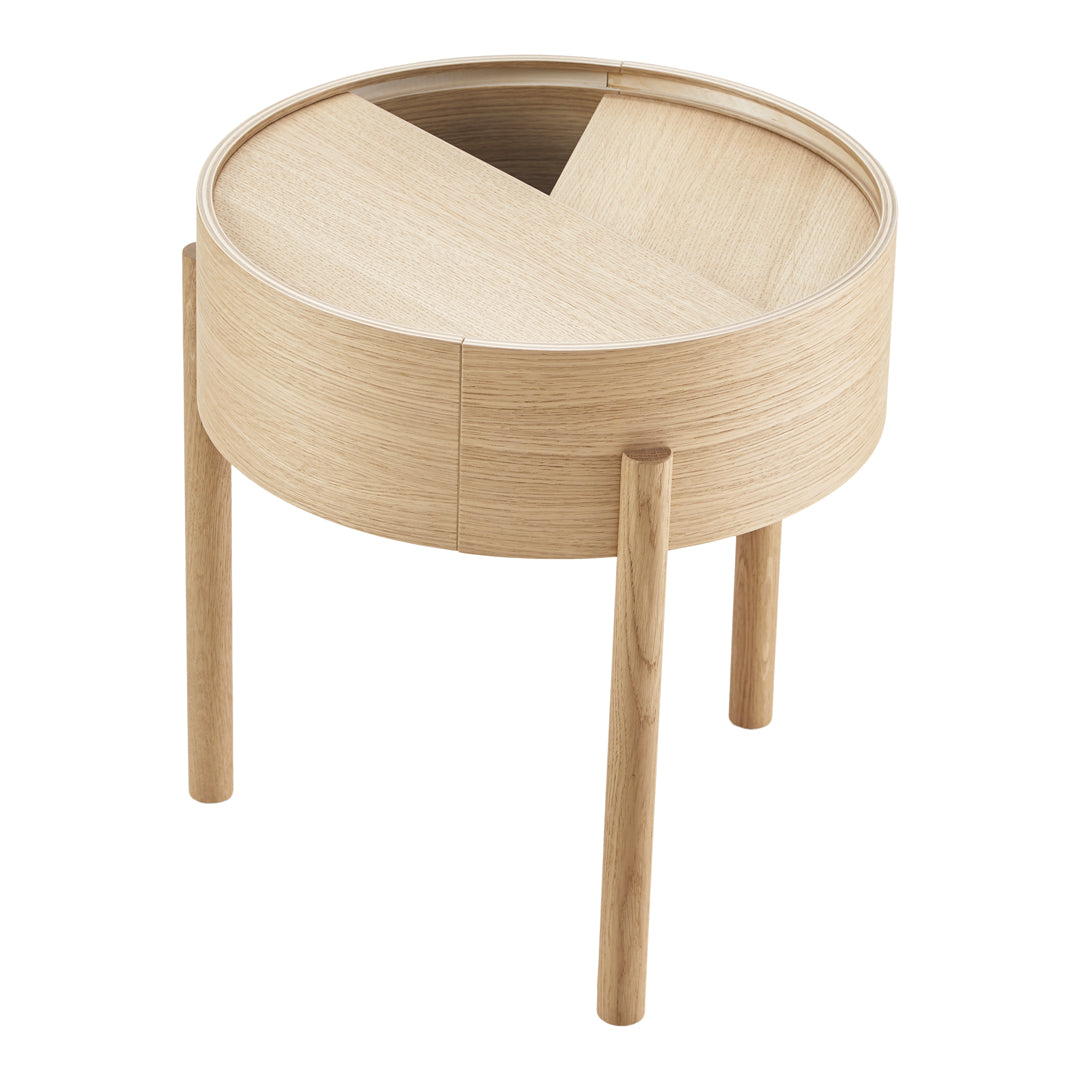 Julie Begtrup & Ditte Vad Arc Side Table by Woud - Modern Scandinavian End Table for Living Room, Bedroom & Office - Minimalist Design with Wooden Base & Metal Frame