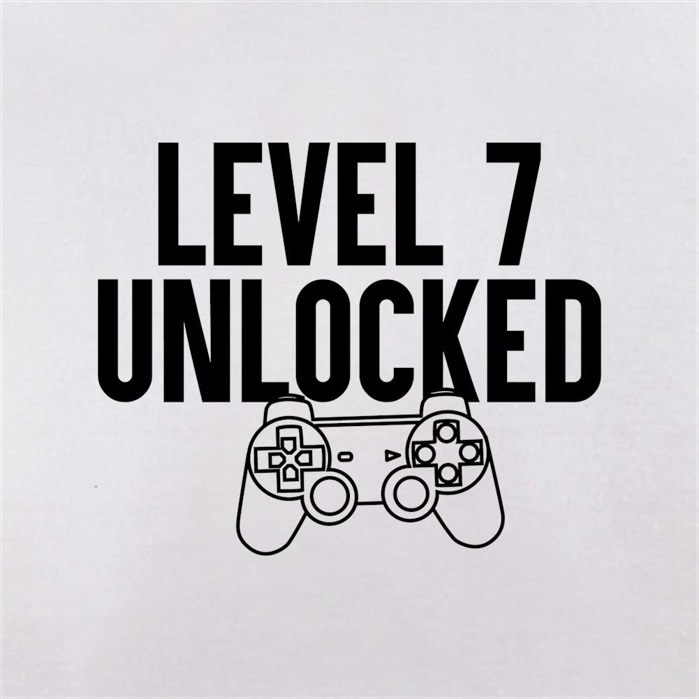 Level 7 Unlocked Kids Crewneck T-Shirt - Soft Cotton Short Sleeve Tee for Boys & Girls - Perfect for School, Playdates & Gaming
