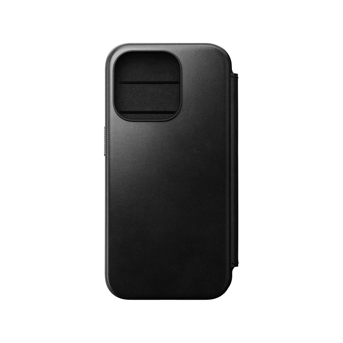 Premium Nomad Horween Leather Folio Case for iPhone 15 Pro - Black | Slim Protective Wallet Cover with Card Slots | Perfect for Business & Travel Use