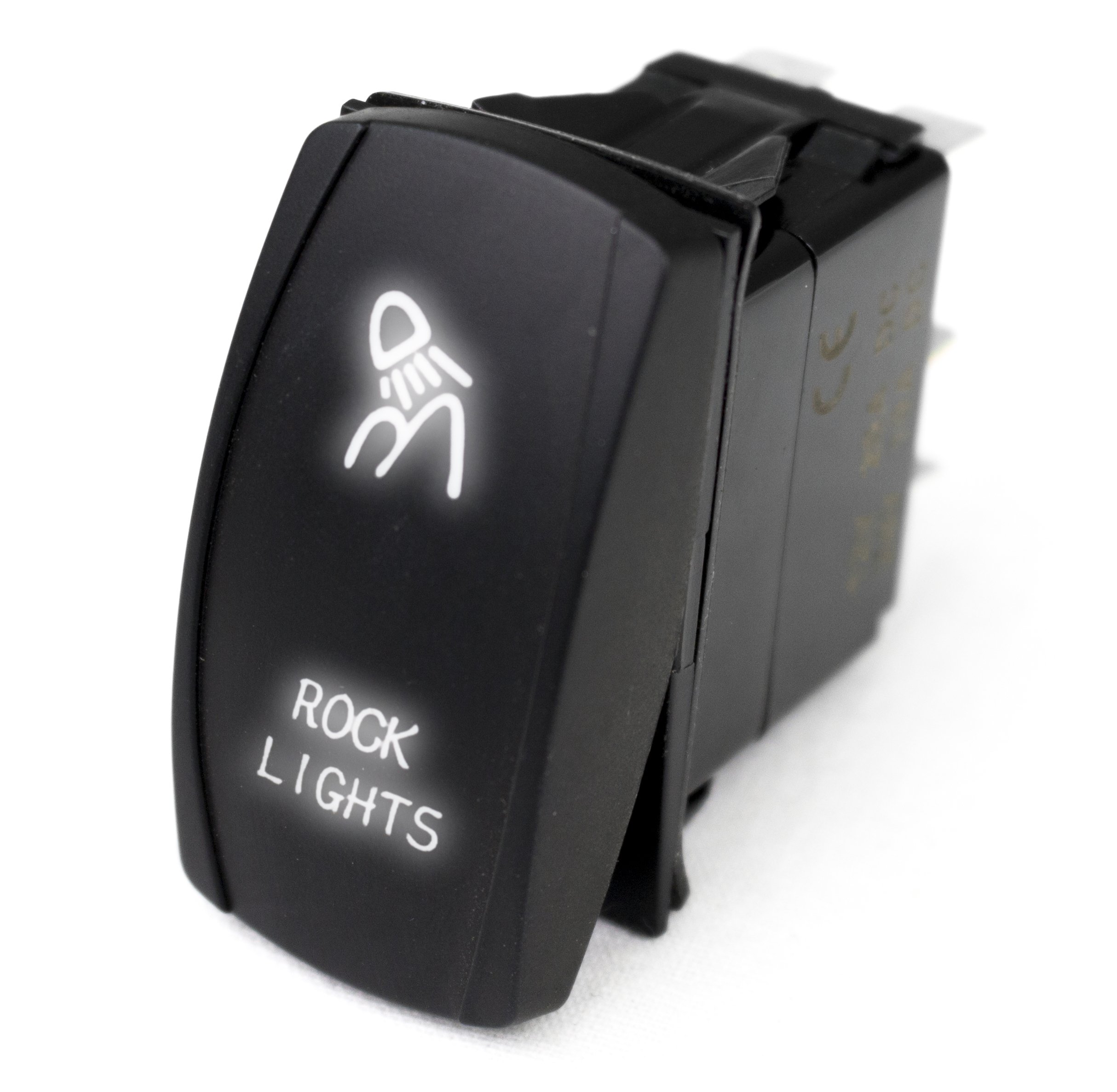 RSLJ14W LED Rocker Switch with White LED Lighting - Waterproof Rock Lights for Off-Road Vehicles, Boats & Marine Applications